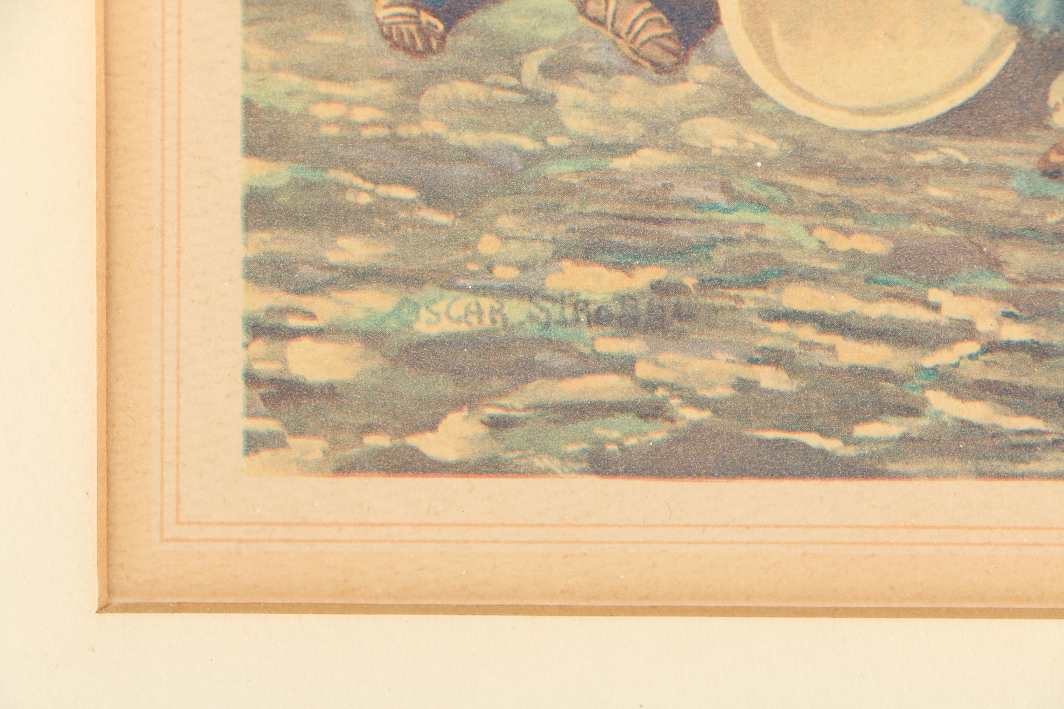 Vintage Reproduction Print After Oscar Strobel