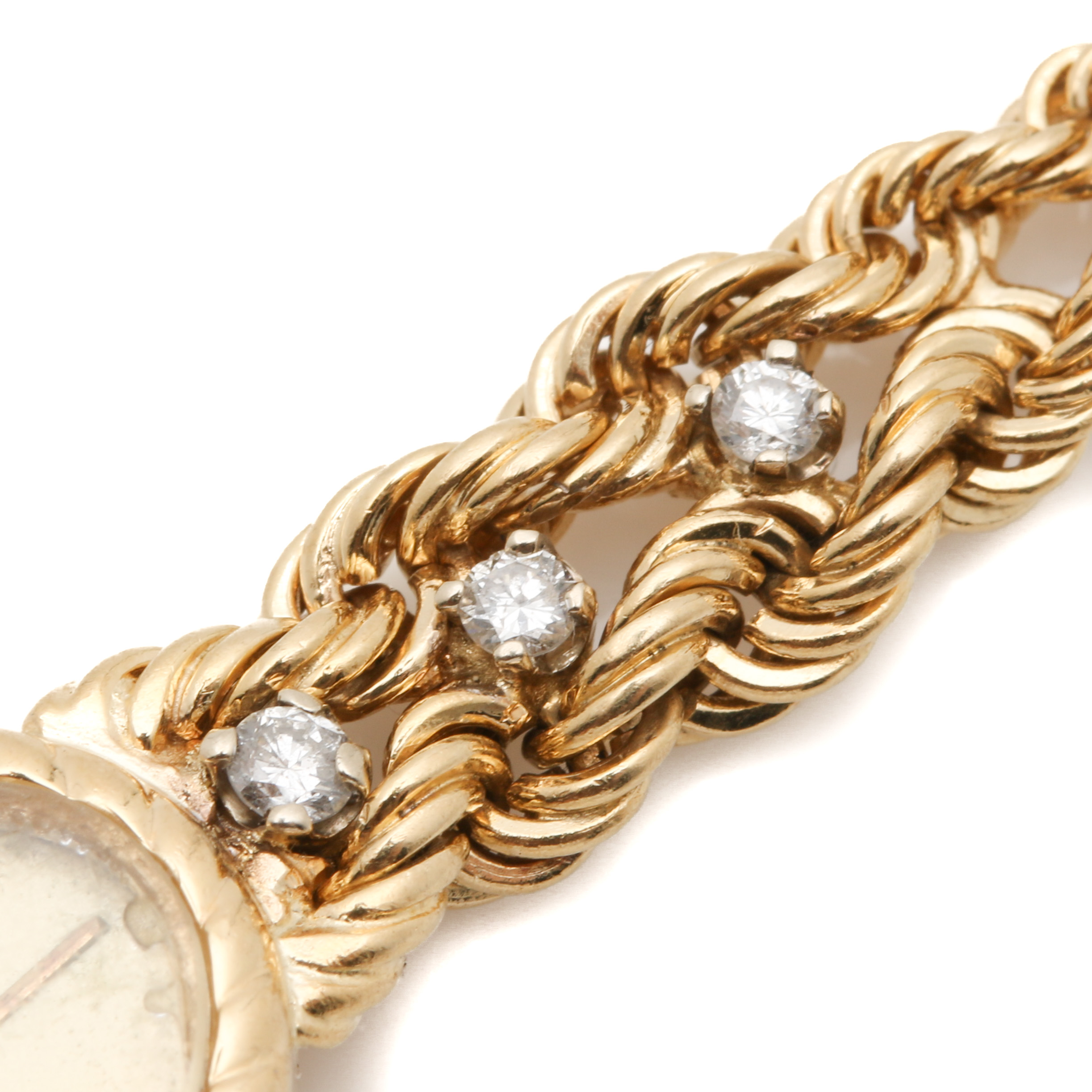 Geneve Quartz 14K Yellow Gold and Diamond Watch