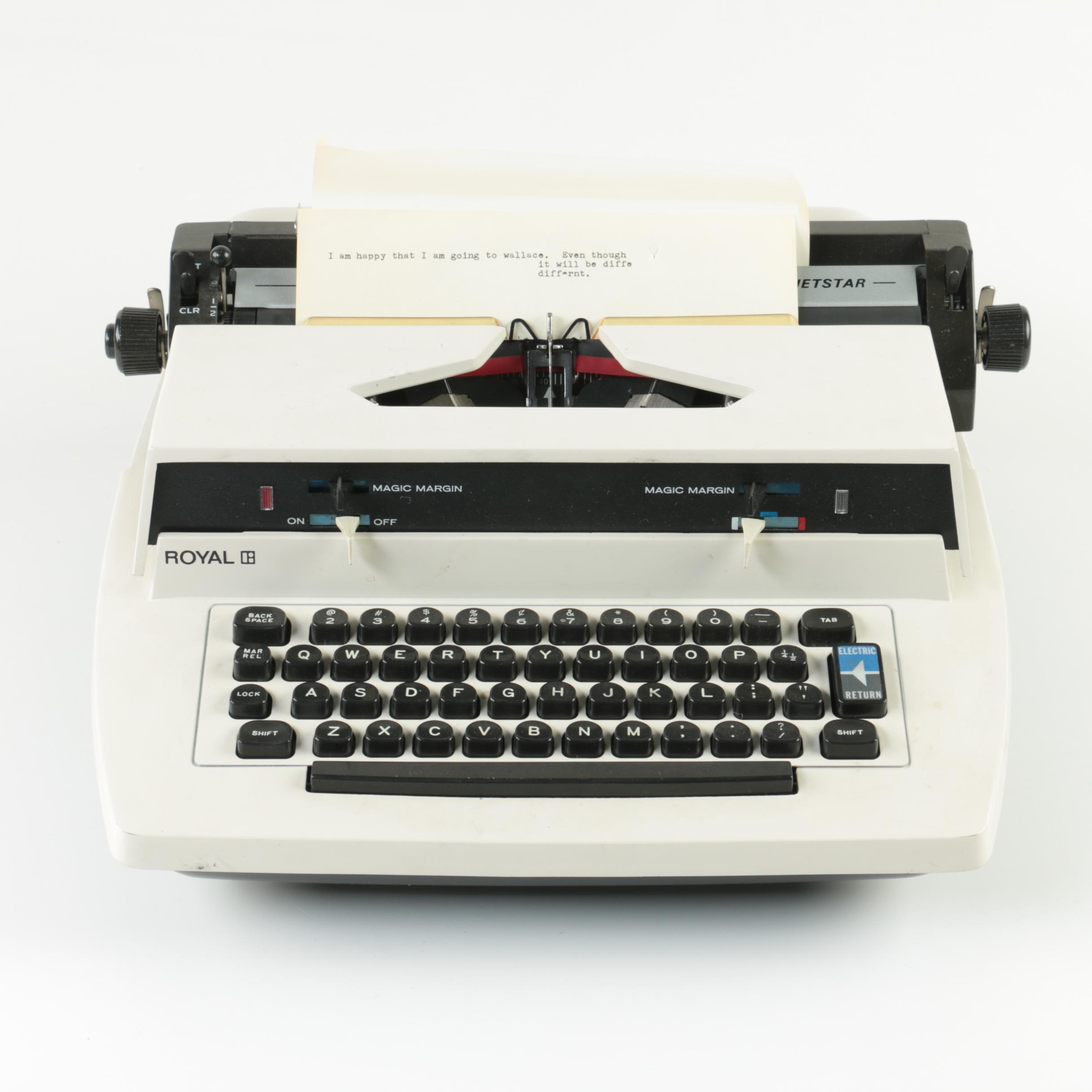 Circa 1970 Royal Jetstar Electric Typewriter