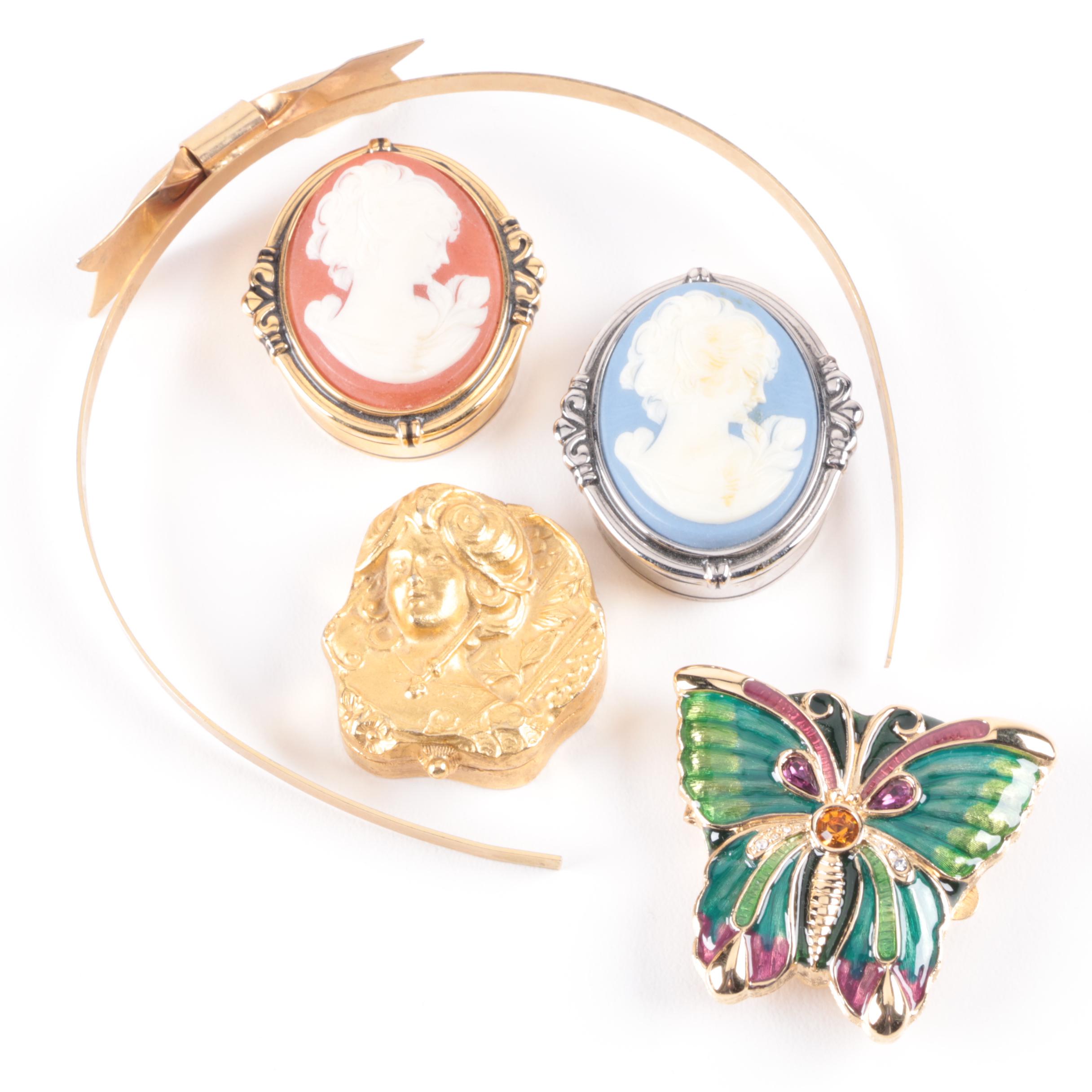 Vintage Estēe Lauder Solid Perfume Cases With Perfume and Headband