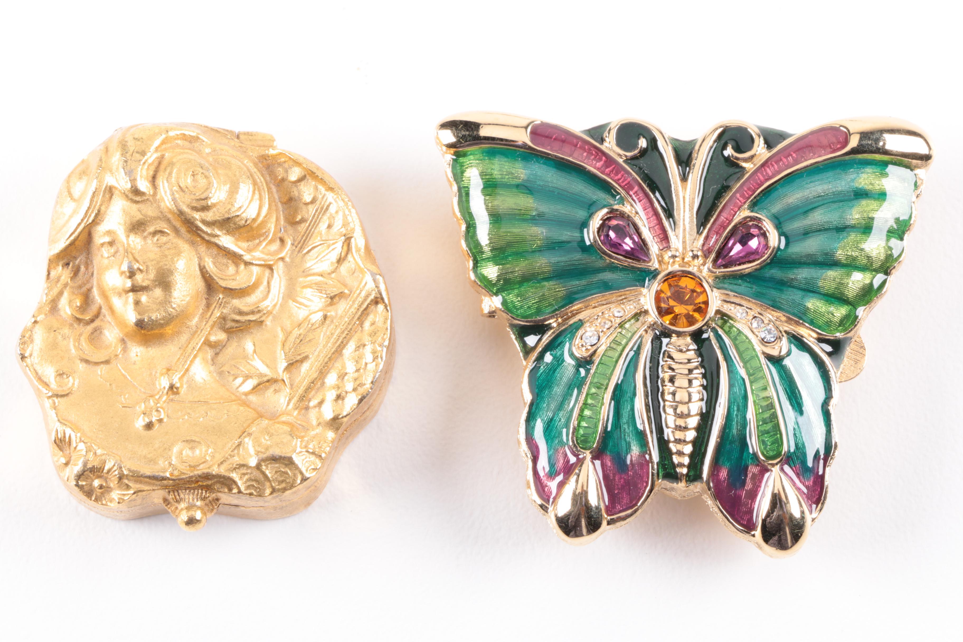 Vintage Estēe Lauder Solid Perfume Cases With Perfume and Headband