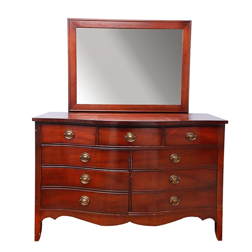 Mahogany Hepplewhite Style Dresser with Mirror by Dixie