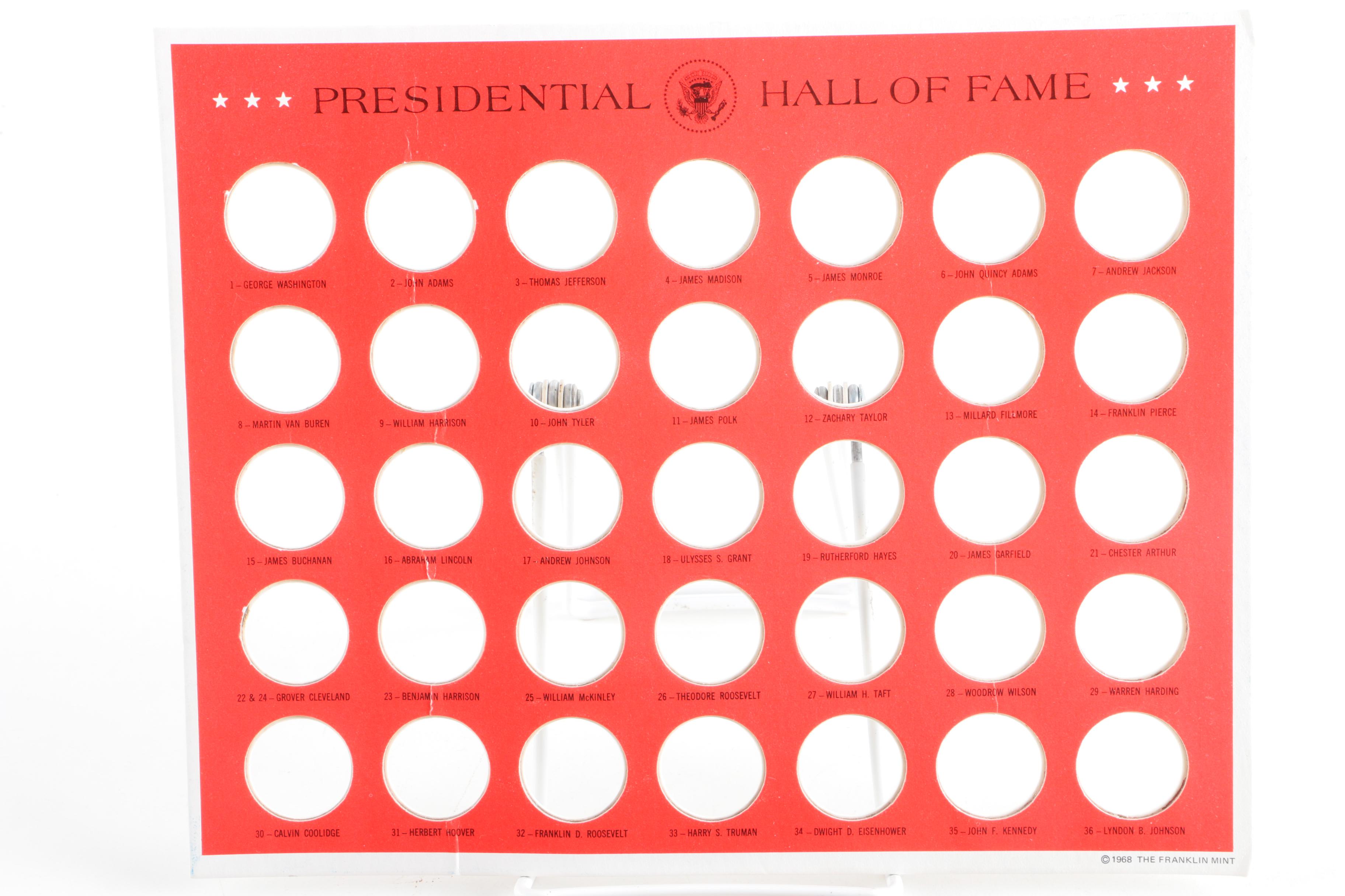 1968 Franklin Mint Issued Bronze Presidential Hall of Fame Medals