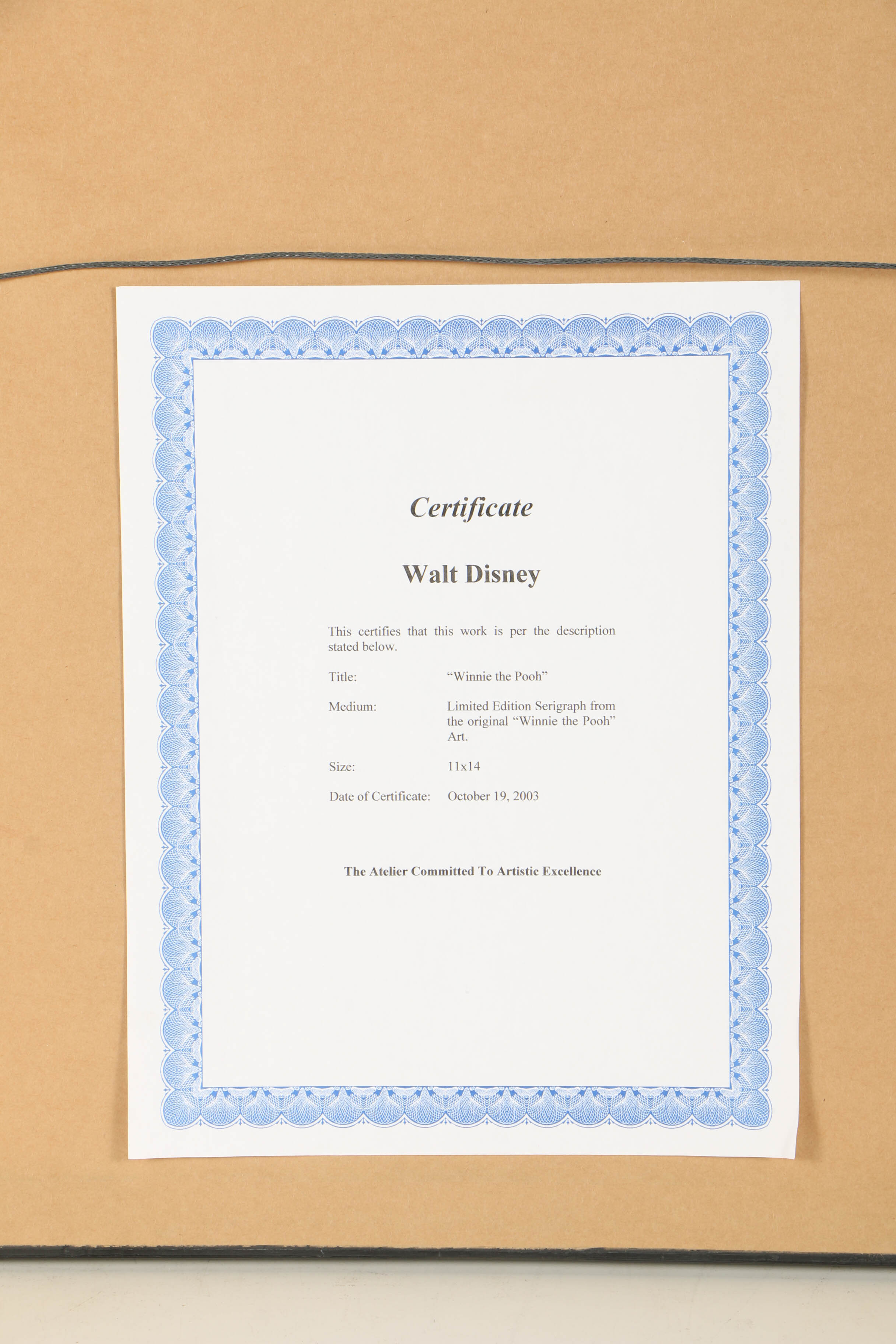 Disney Animation Sericel after Still from "Winnie the Pooh and the Blustery Day"