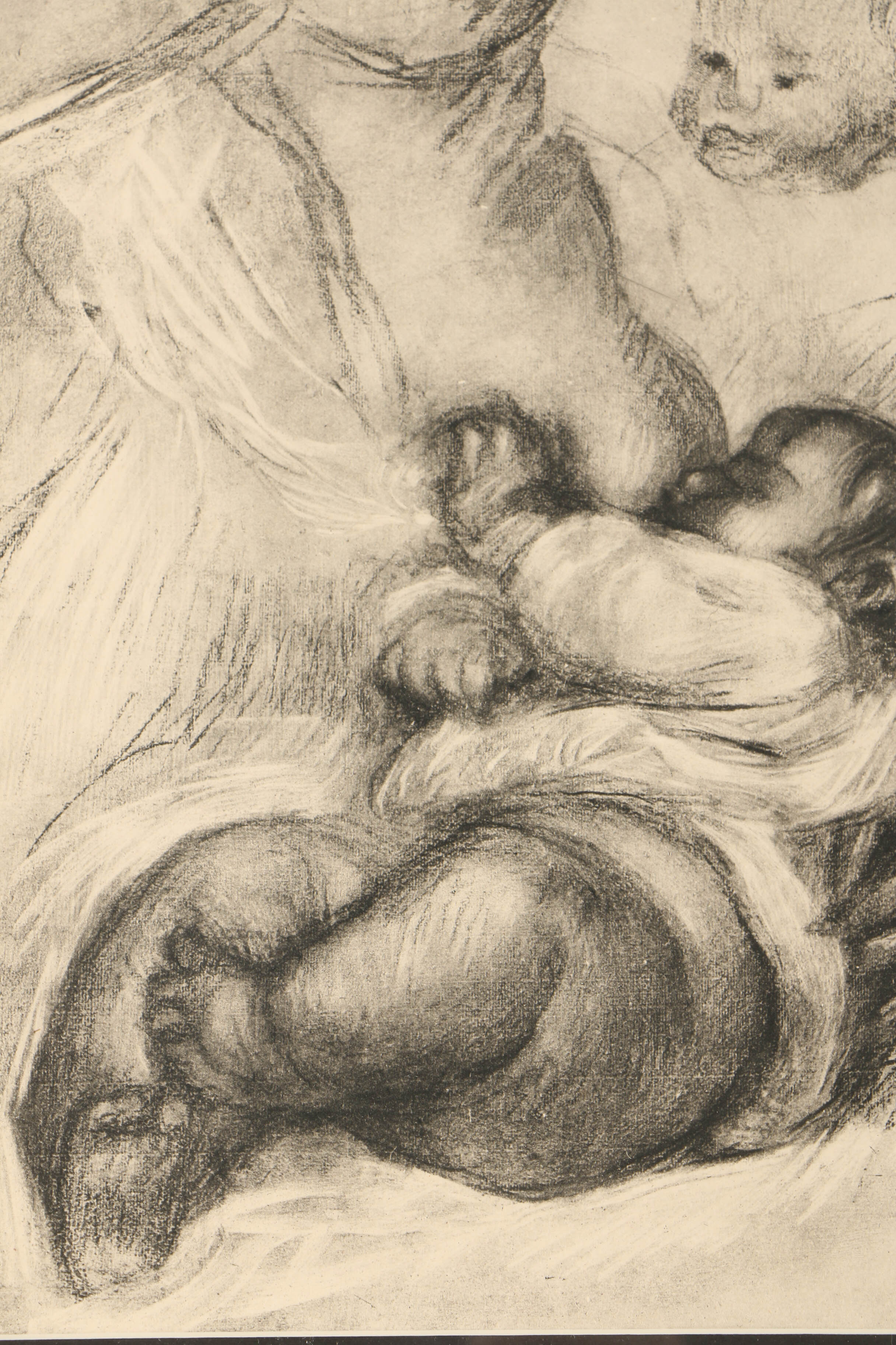 Mezzograph Print on Paper After Pierre-Auguste Renoir "Mere Allitiant"