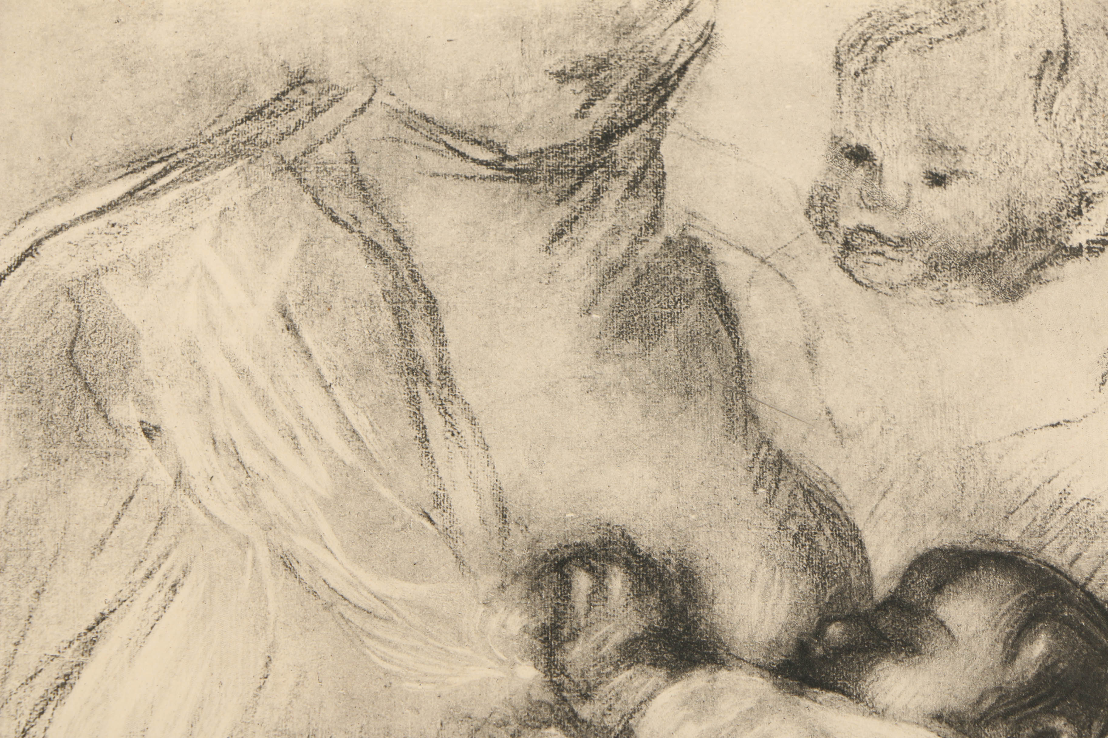 Mezzograph Print on Paper After Pierre-Auguste Renoir "Mere Allitiant"