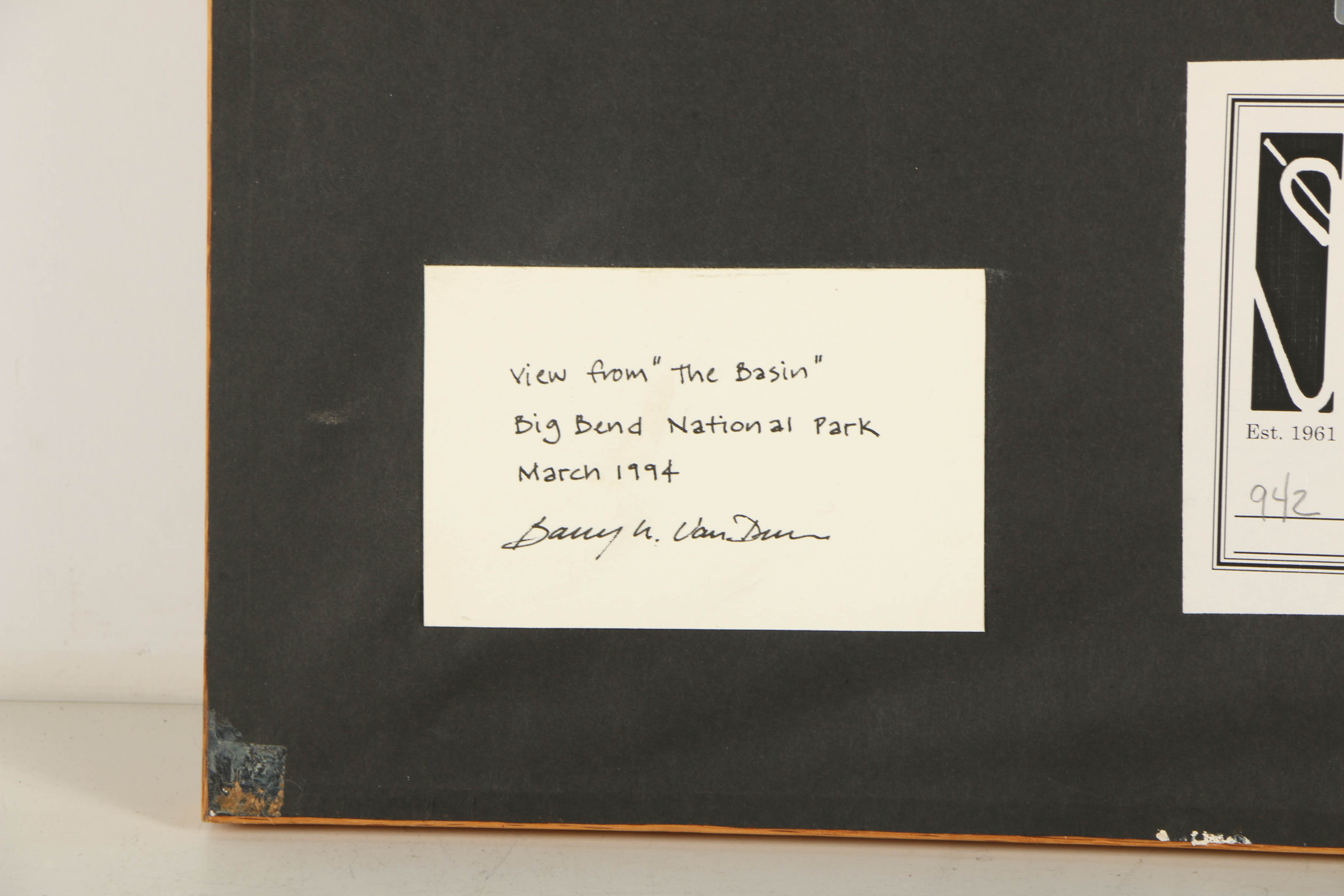 Barry Van Dusen Watercolor Painting "The Basin"