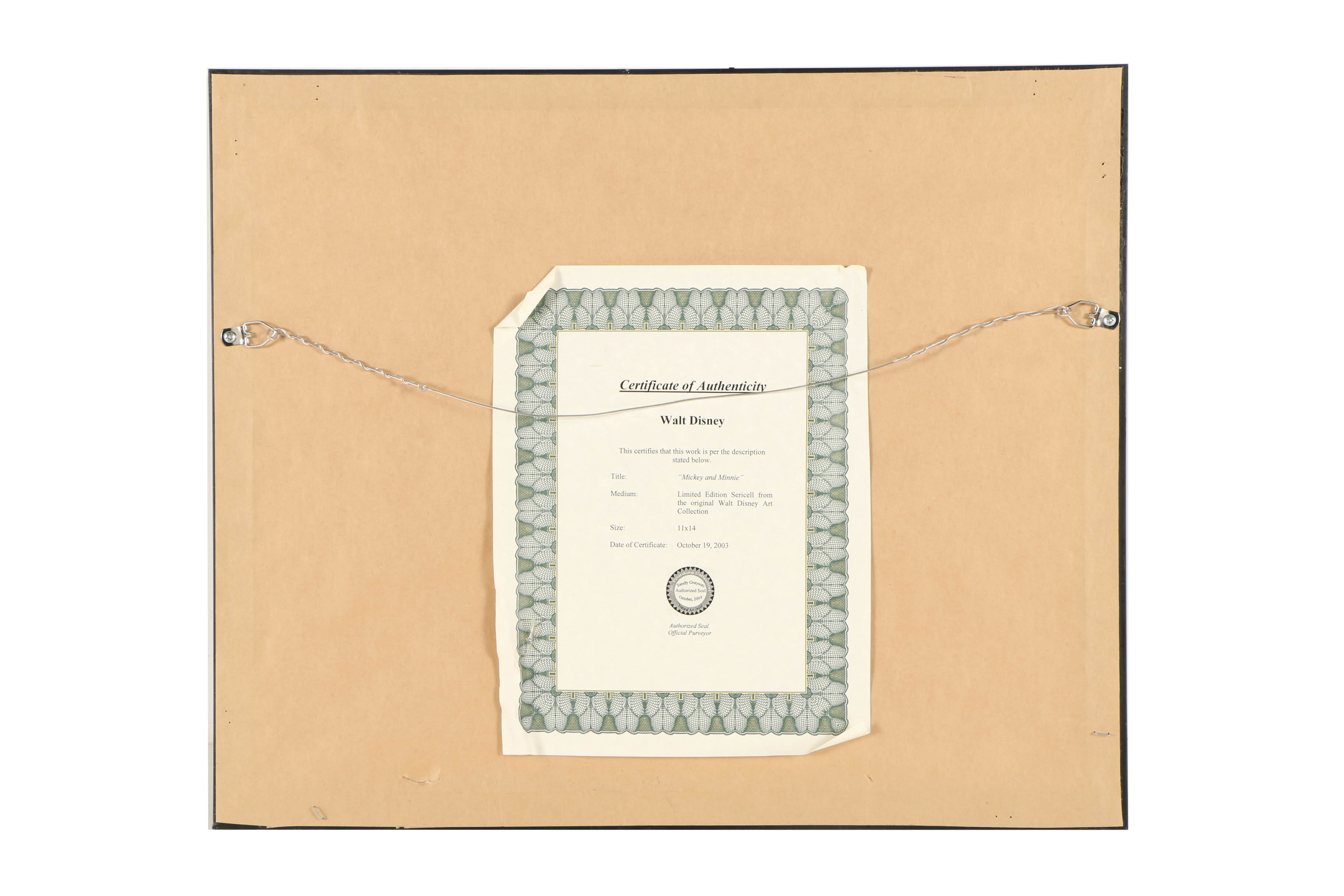 Disney Animation Sericel after a Still "Mickey's Surprise Party"