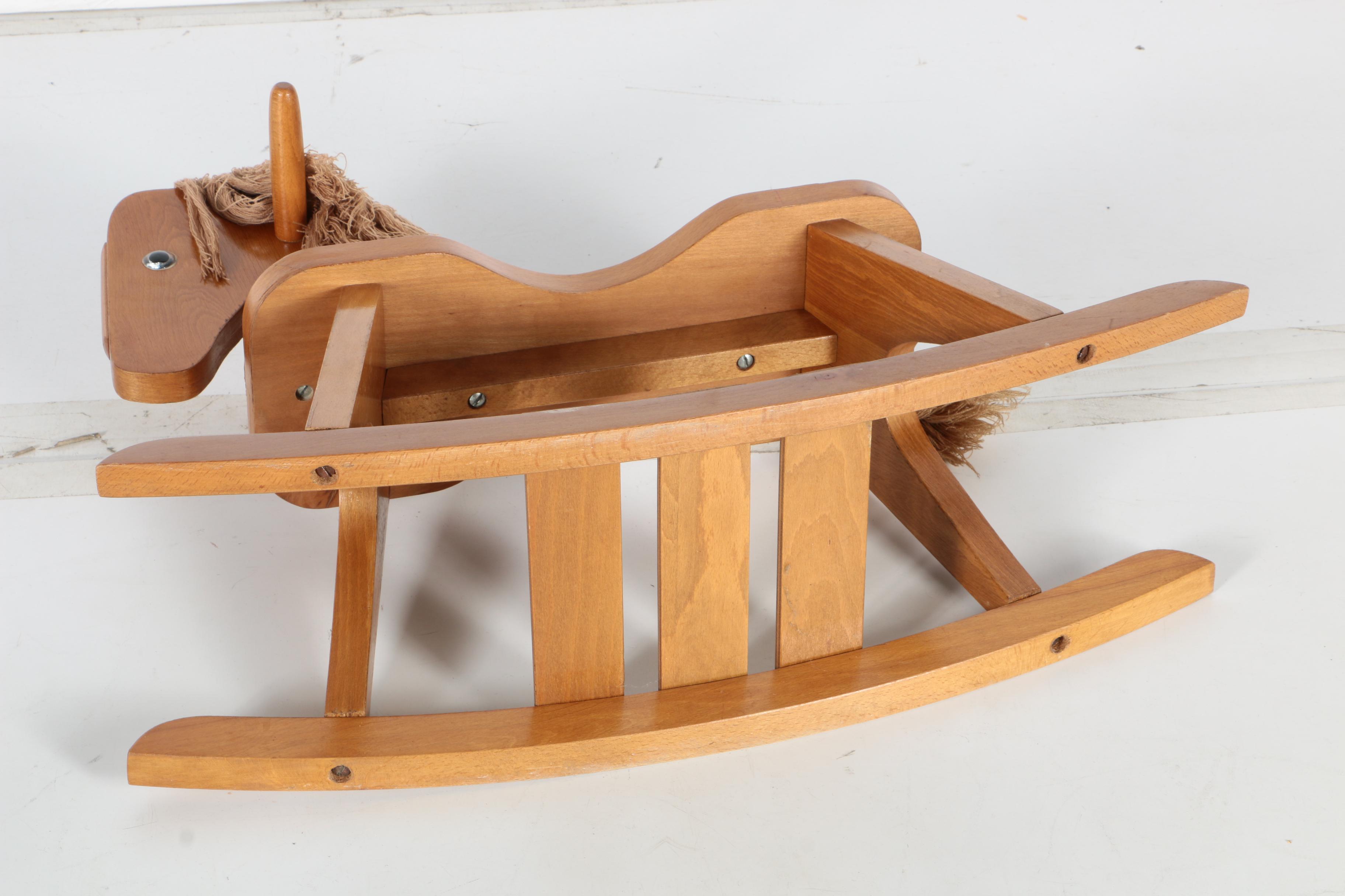 Fisher-Price Rocking Dog and Wooden Rocking Horse