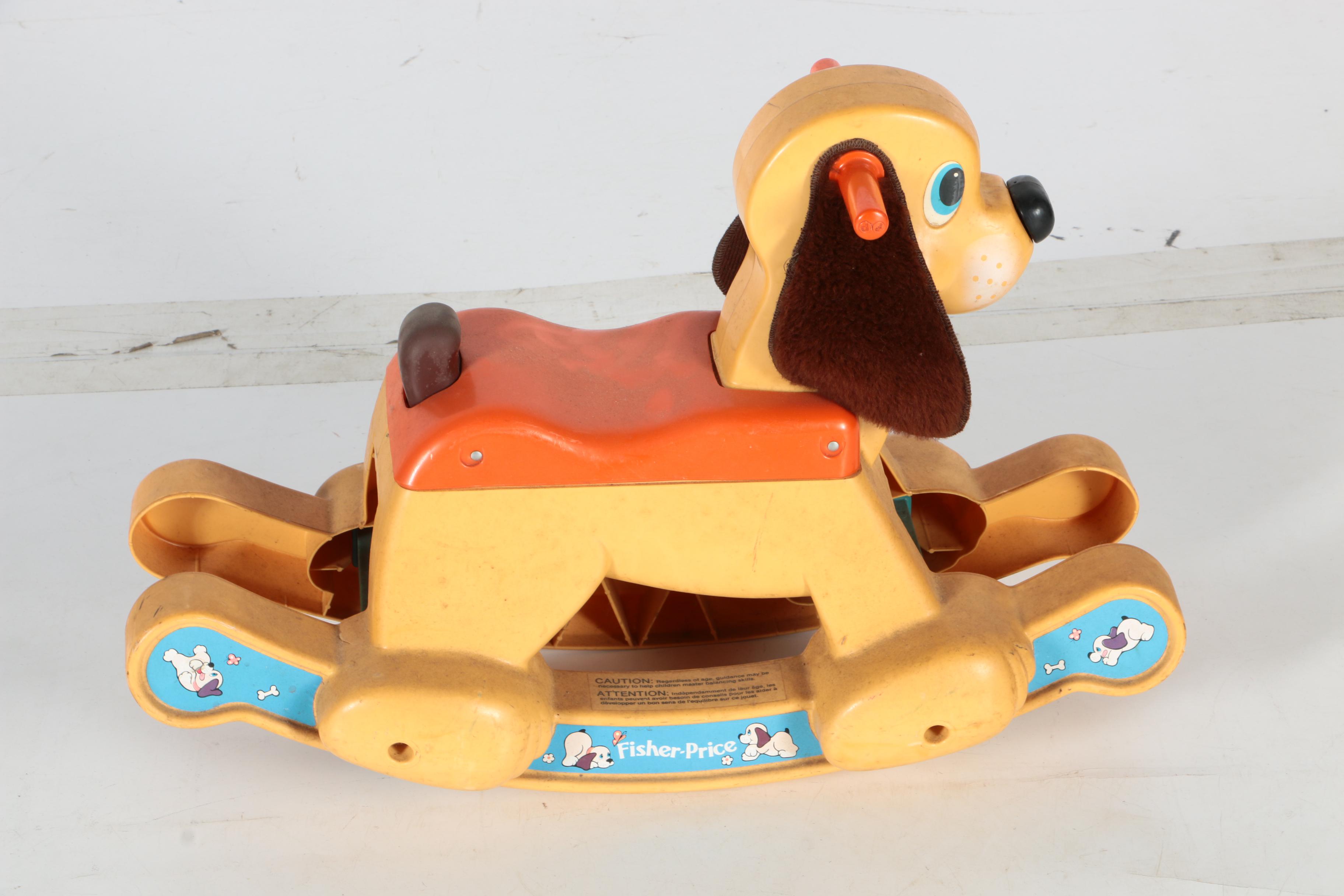 Fisher-Price Rocking Dog and Wooden Rocking Horse