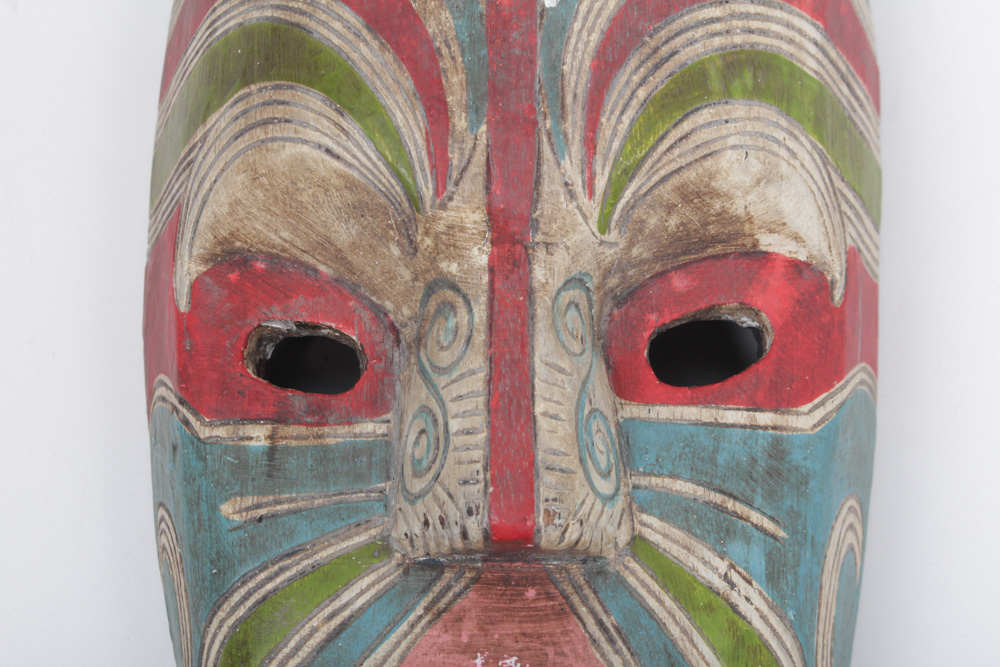 Vintage New Zealand Maori Folk Art Mask