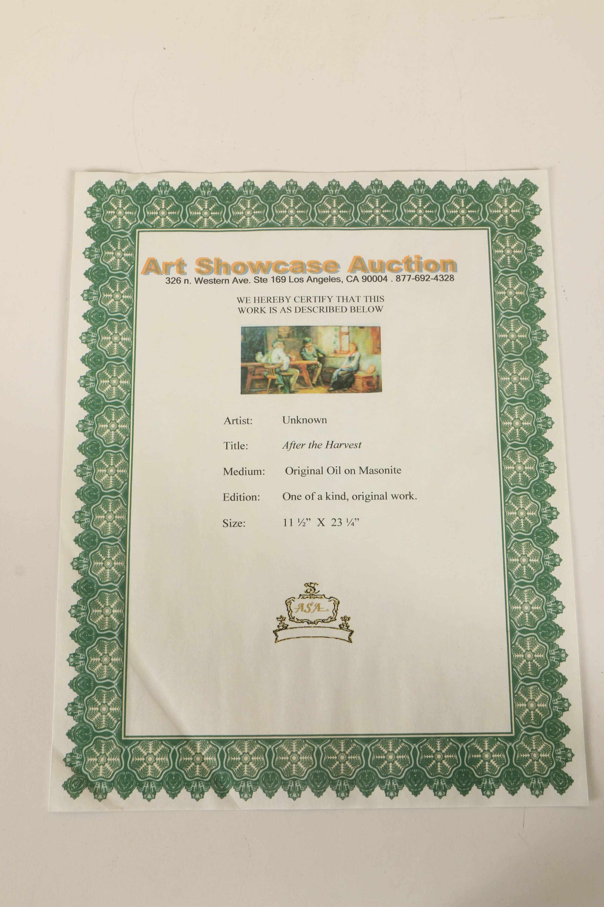 Oil Painting "After the Harvest"