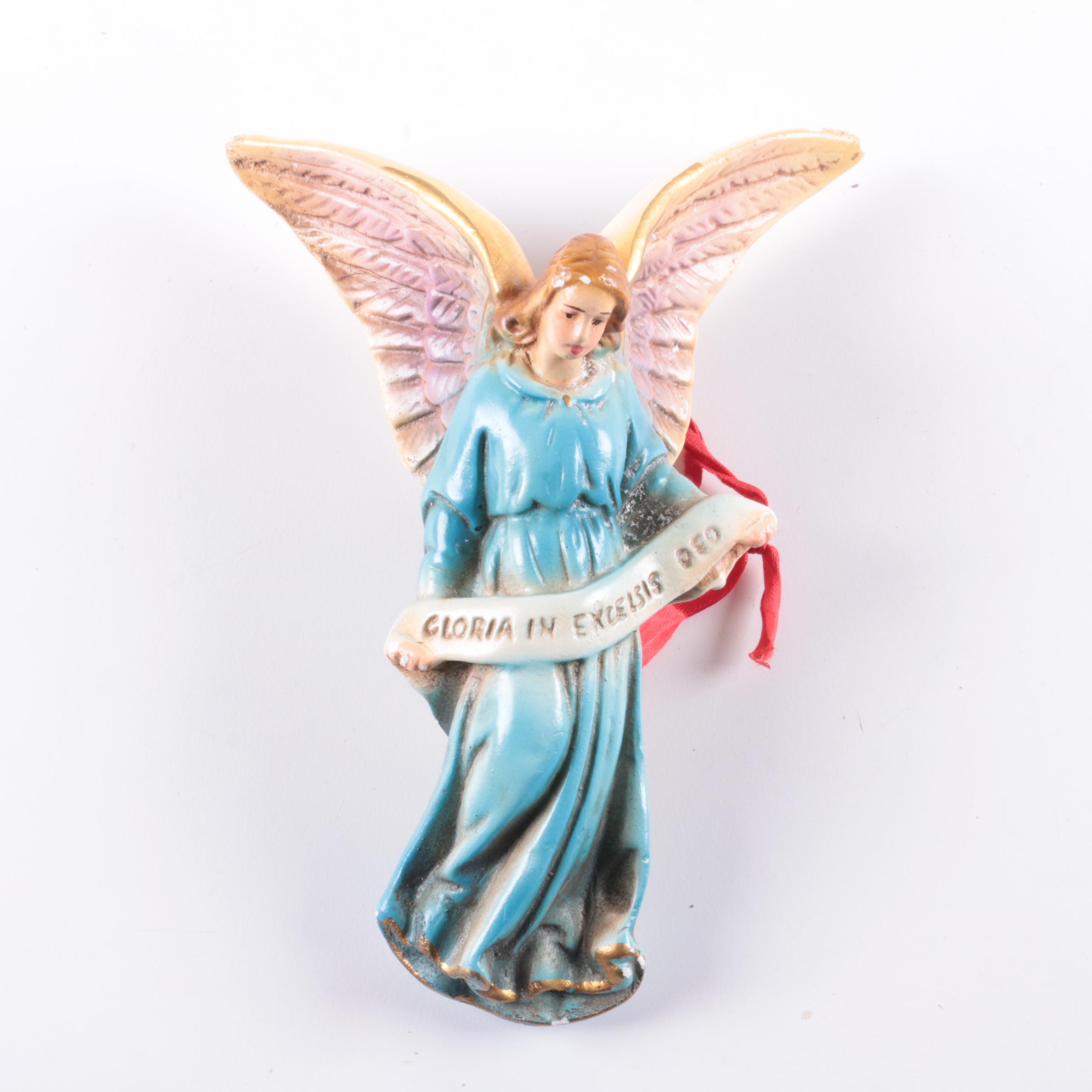 Vintage Hand-Painted Chalkware Nativity Set