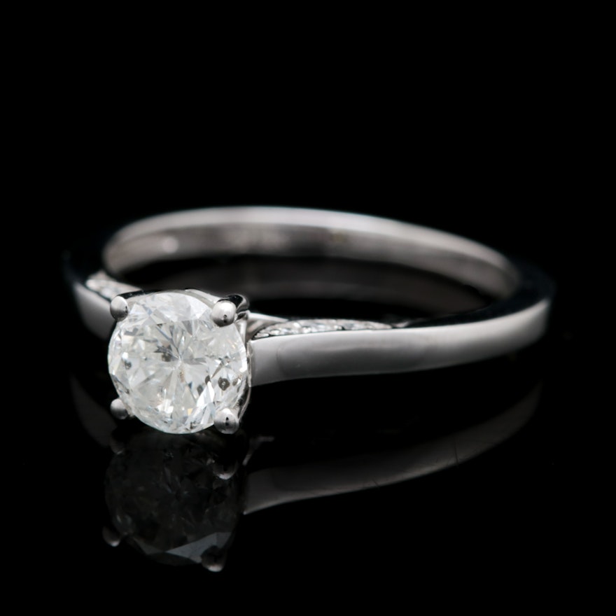 14K White Gold 1.00 CTW Diamond Ring