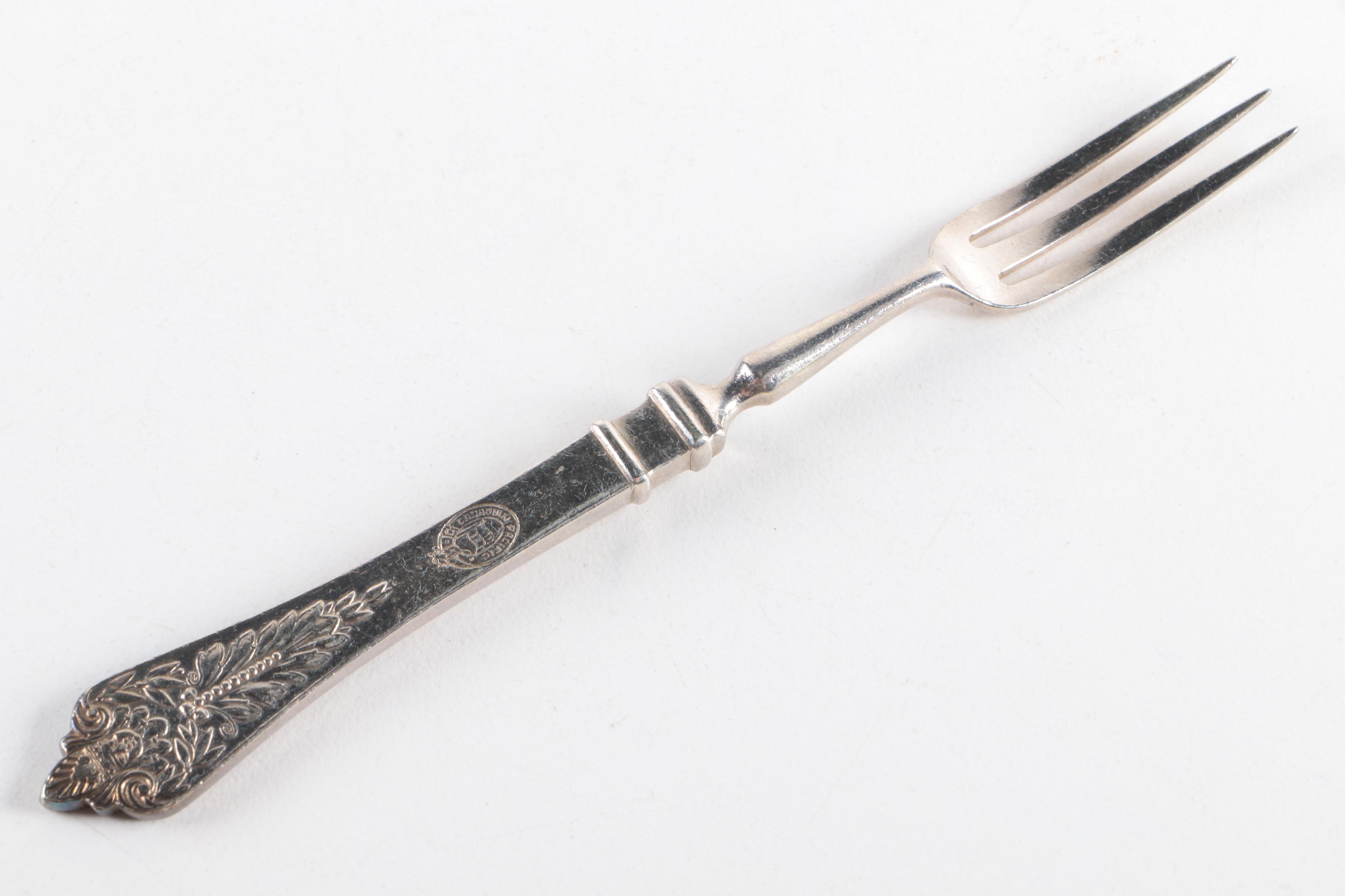 Victorian Elkington & Co. Silver Plate Serving Utensils with Assorted Flatware