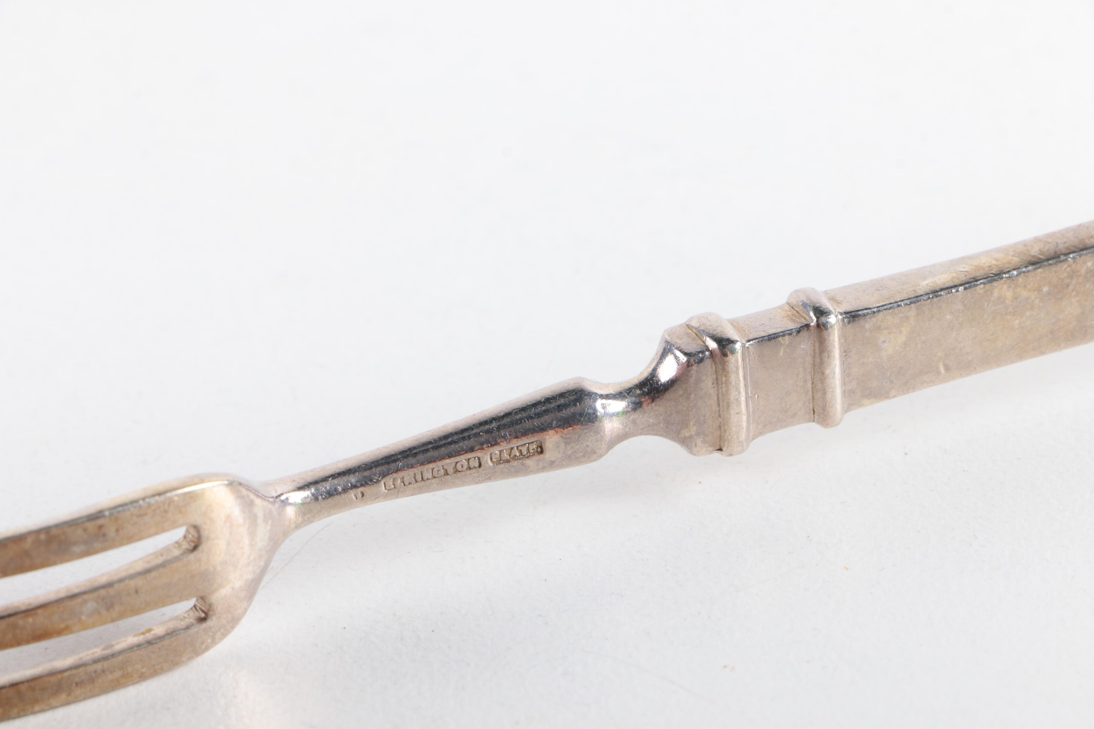 Victorian Elkington & Co. Silver Plate Serving Utensils with Assorted Flatware