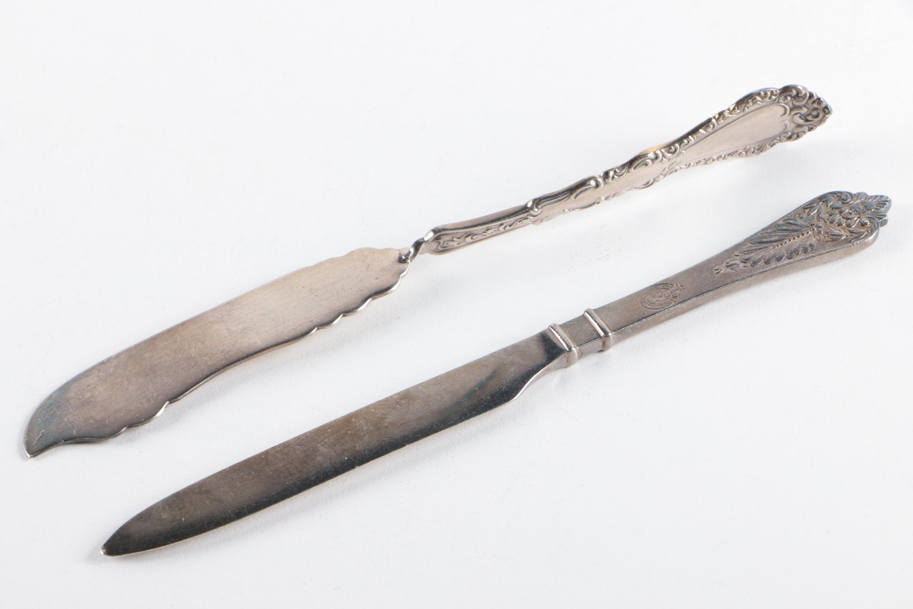 Victorian Elkington & Co. Silver Plate Serving Utensils with Assorted Flatware