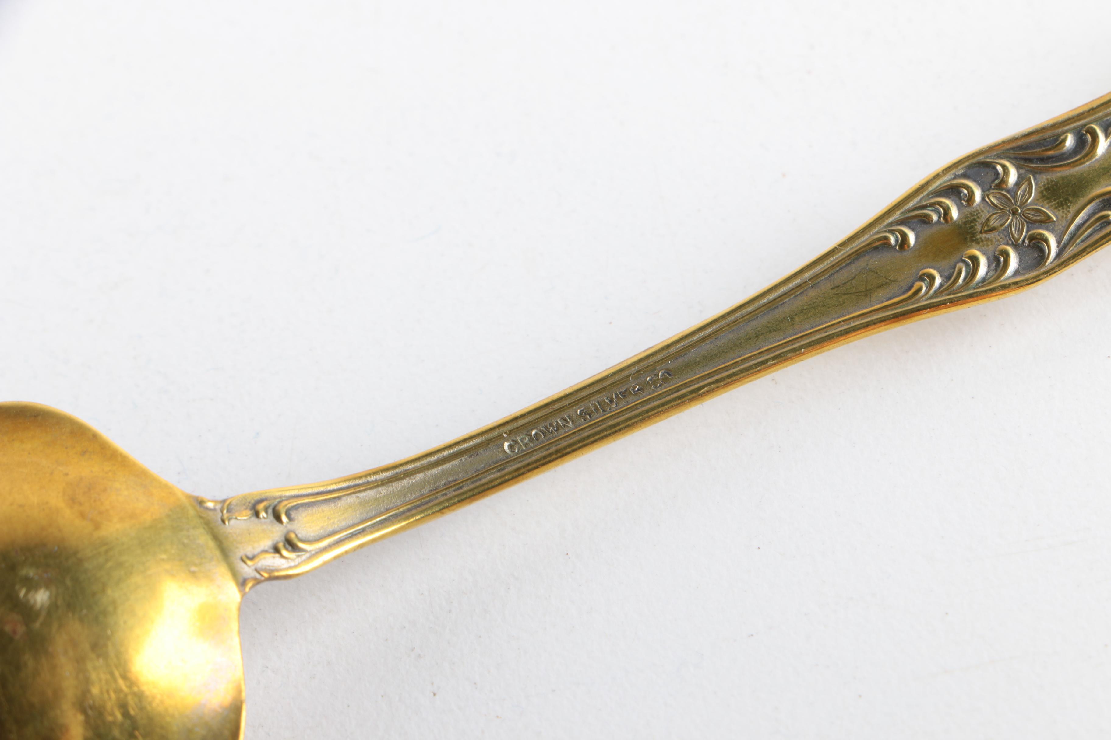 Victorian Elkington & Co. Silver Plate Serving Utensils with Assorted Flatware