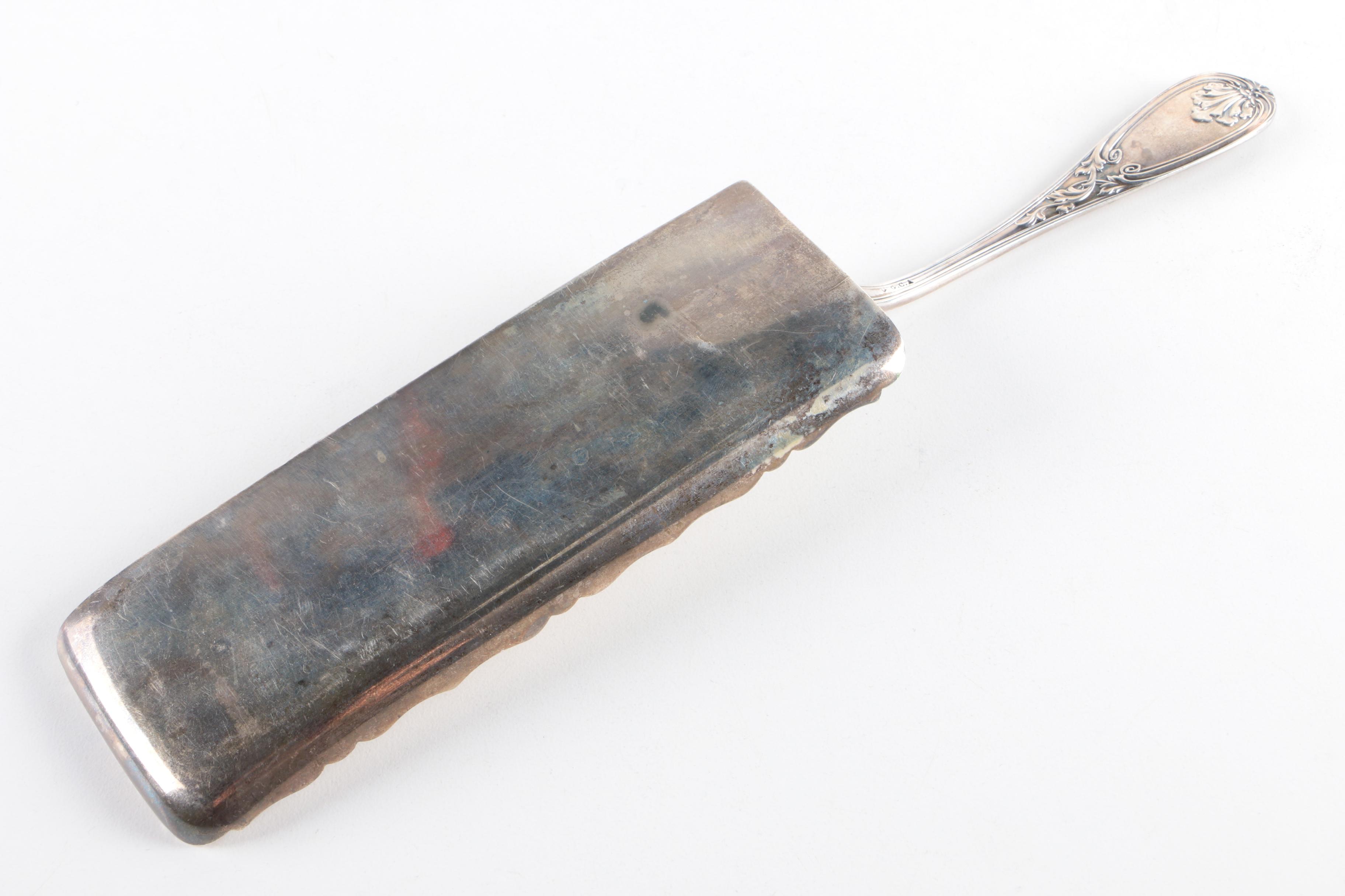 Victorian Elkington & Co. Silver Plate Serving Utensils with Assorted Flatware