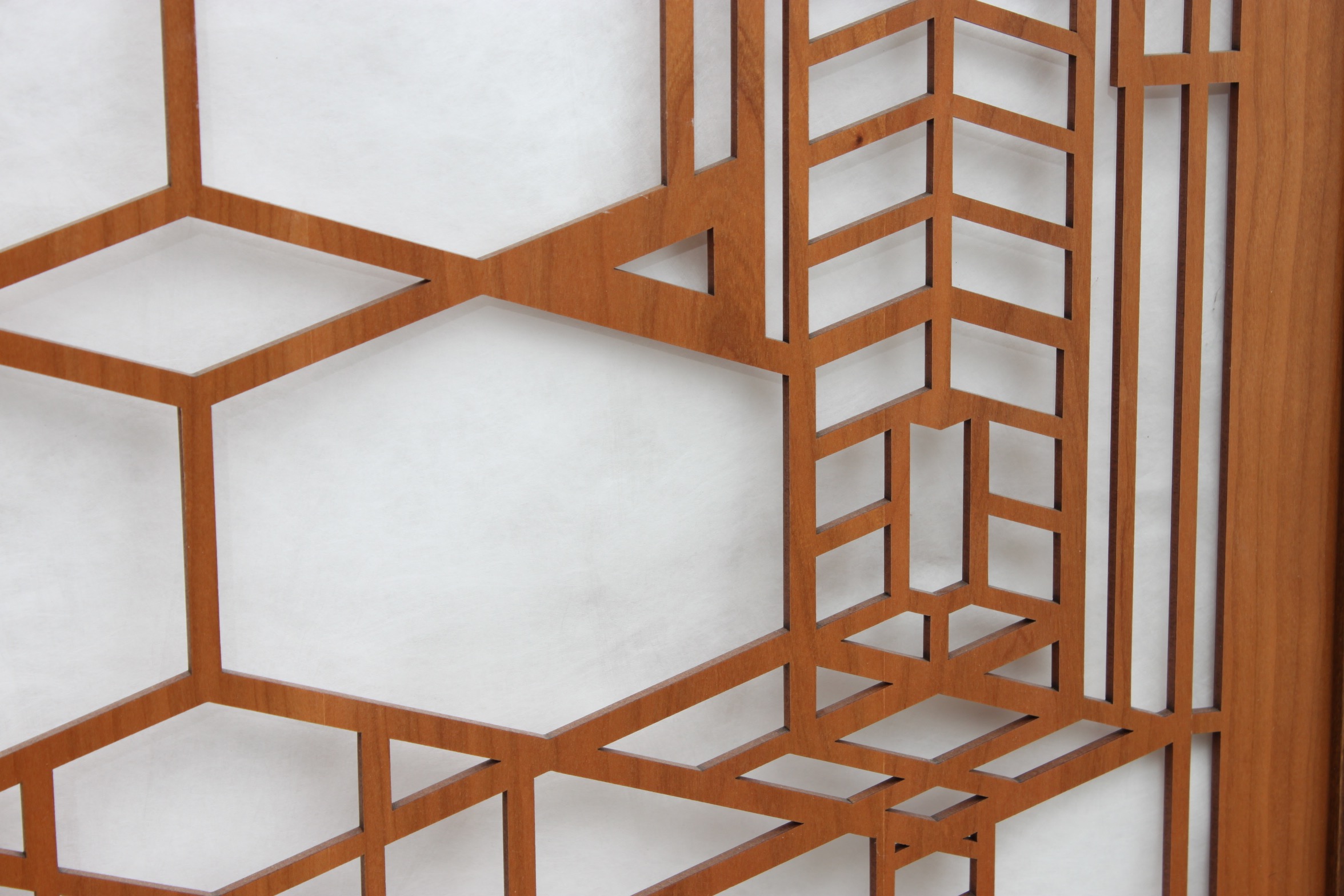 Lasercut Wood Screen After Frank Lloyd Wright Robie House Wood Screen