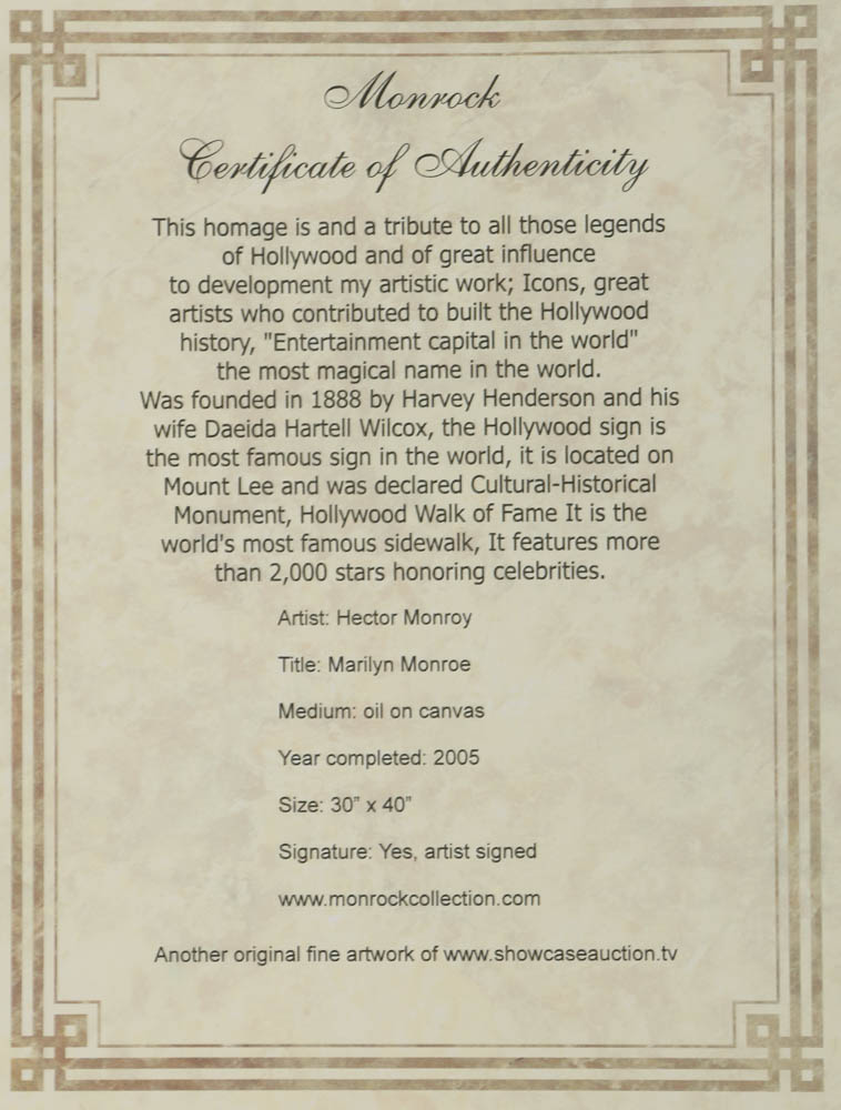 Hector Monroy Oil "Marilyn Monroe"