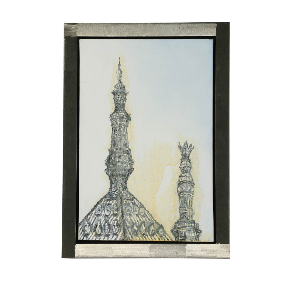 Martha Diamond Oil Painting "Two Towers"