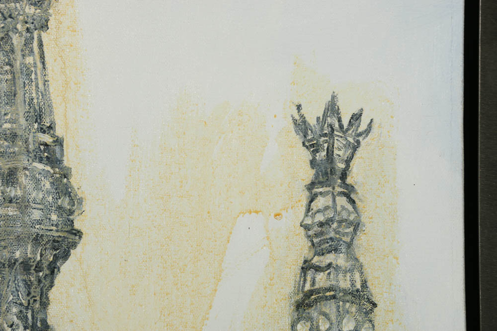 Martha Diamond Oil Painting "Two Towers"