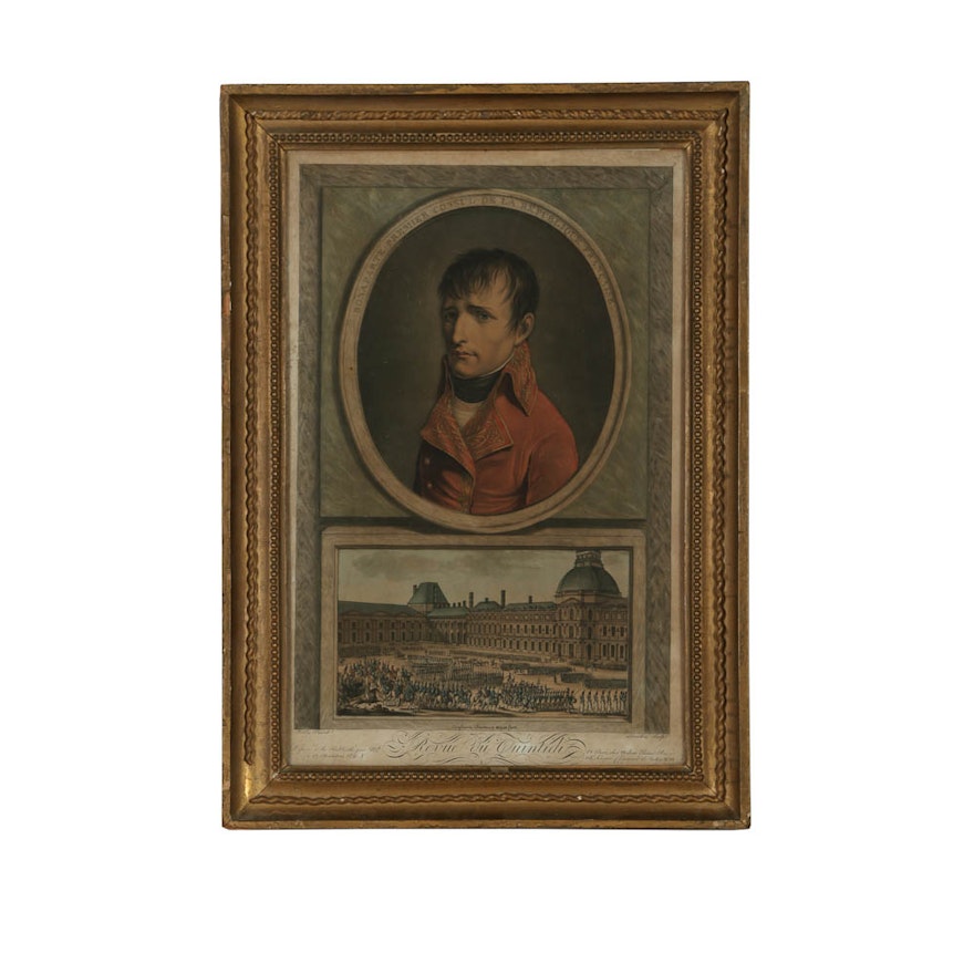 Intaglio After Louis Léopold Boilly "Portrait of Napoleon as First Consul"