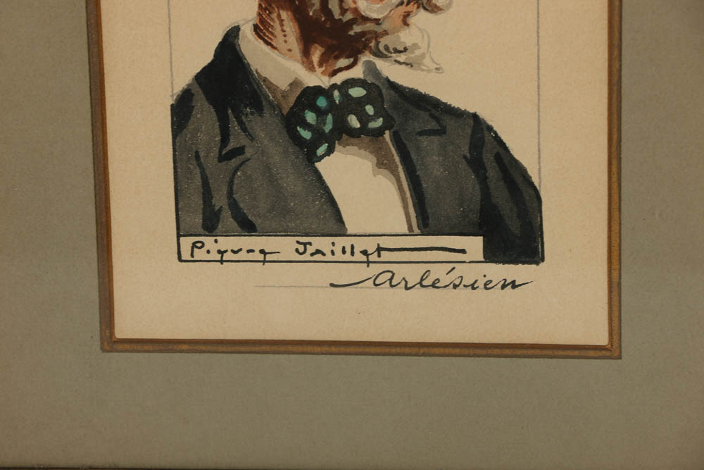 Pierre Jaillet Watercolor Painting "Arlésien"