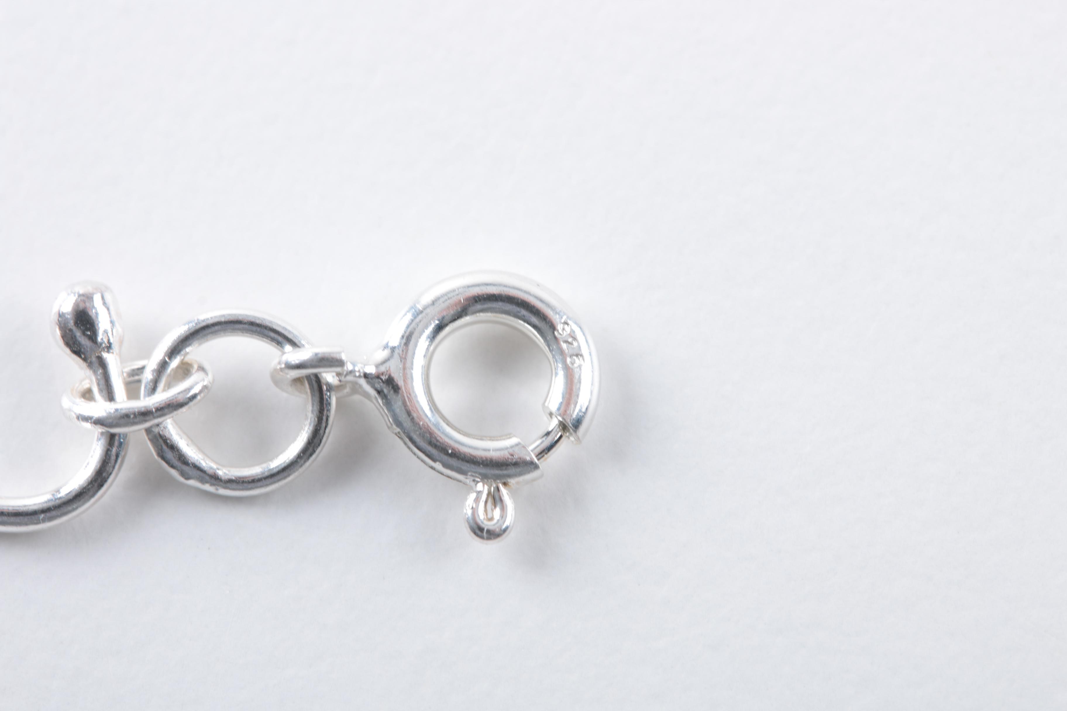 Sterling Silver Anklet and Bracelet Including Sapphire and Diamond