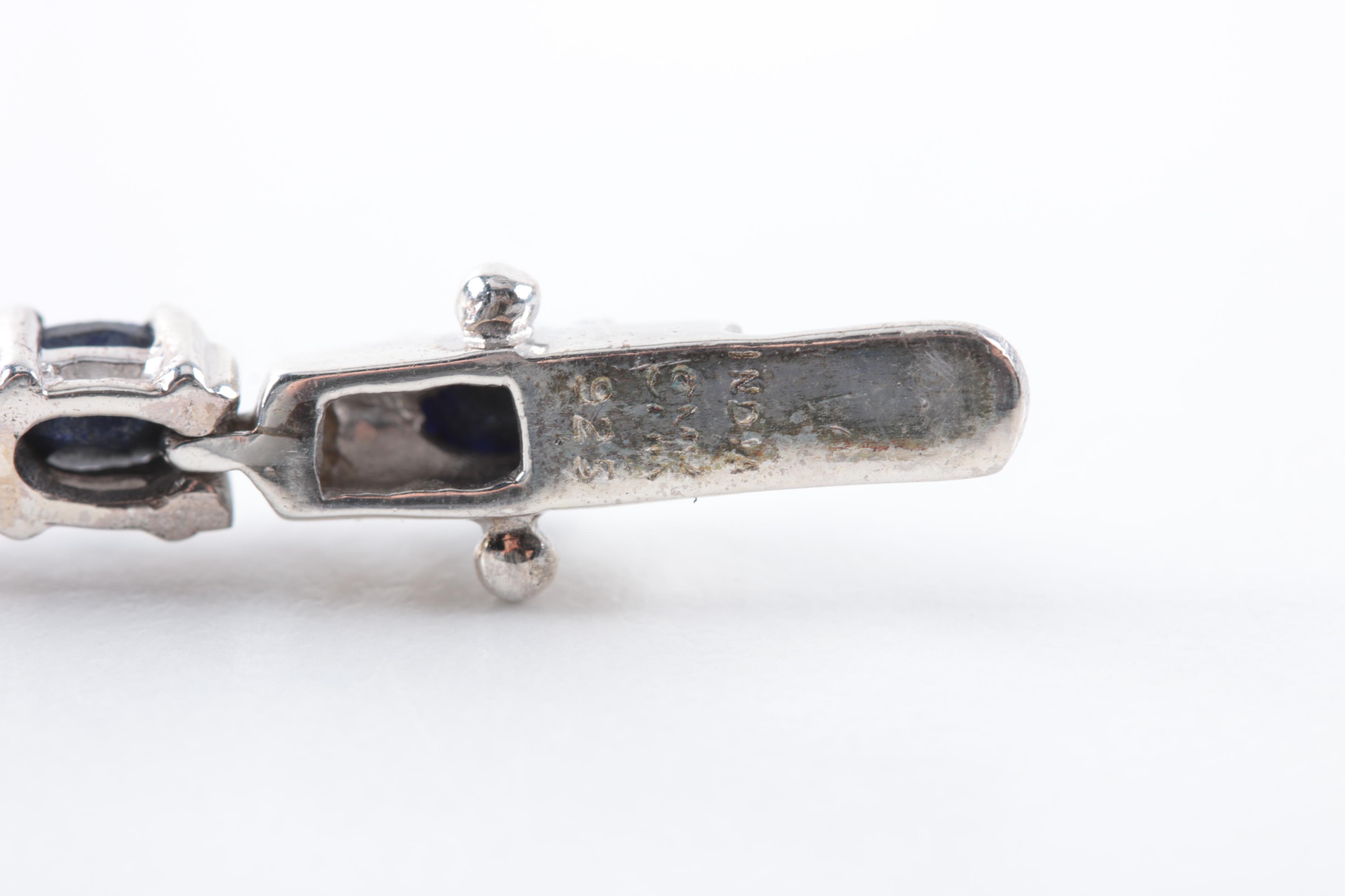 Sterling Silver Anklet and Bracelet Including Sapphire and Diamond