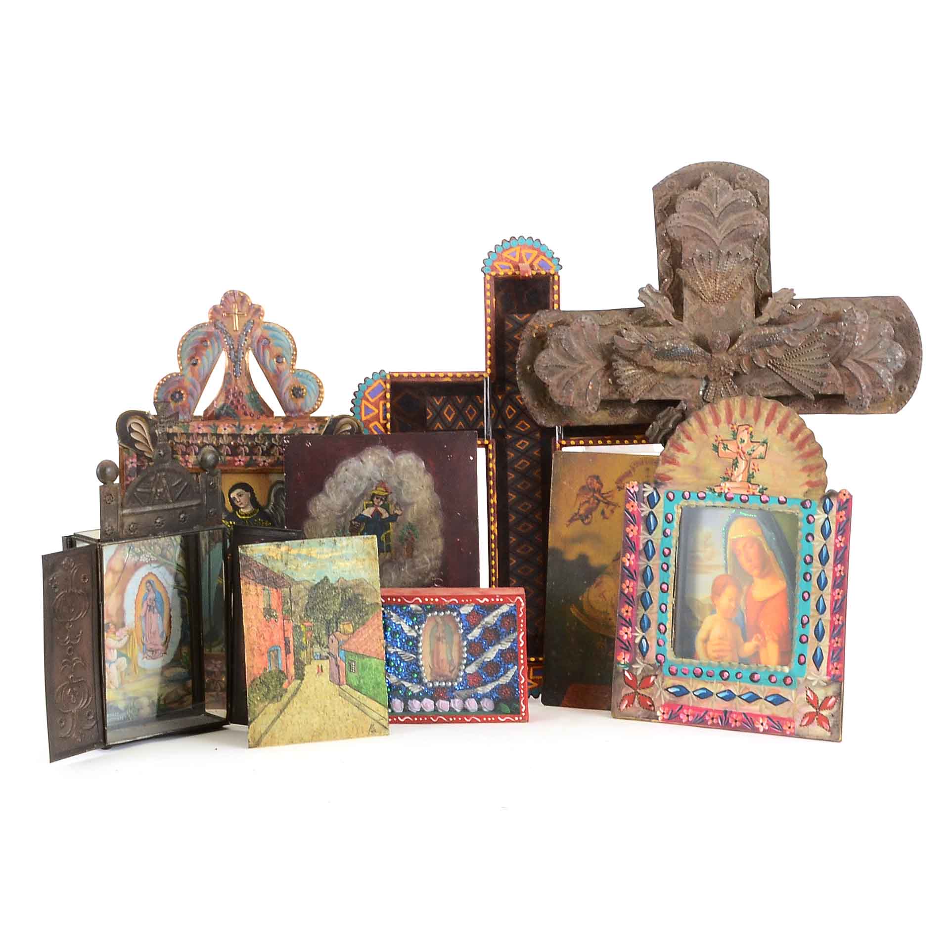 Mexican Tin Retablos and Folk Art Christian Decor