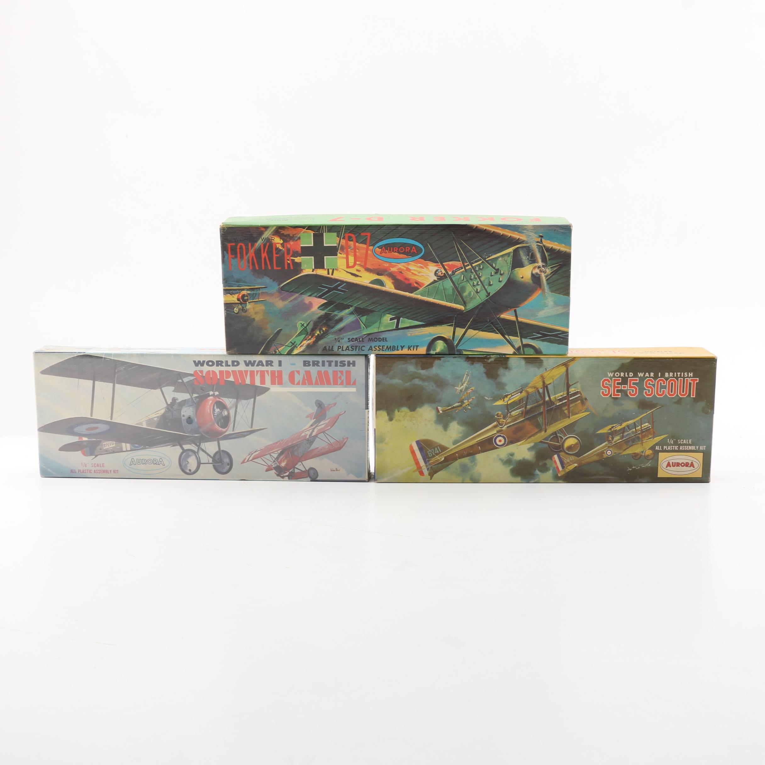 Vintage Aurora World War I Model Plane Kits