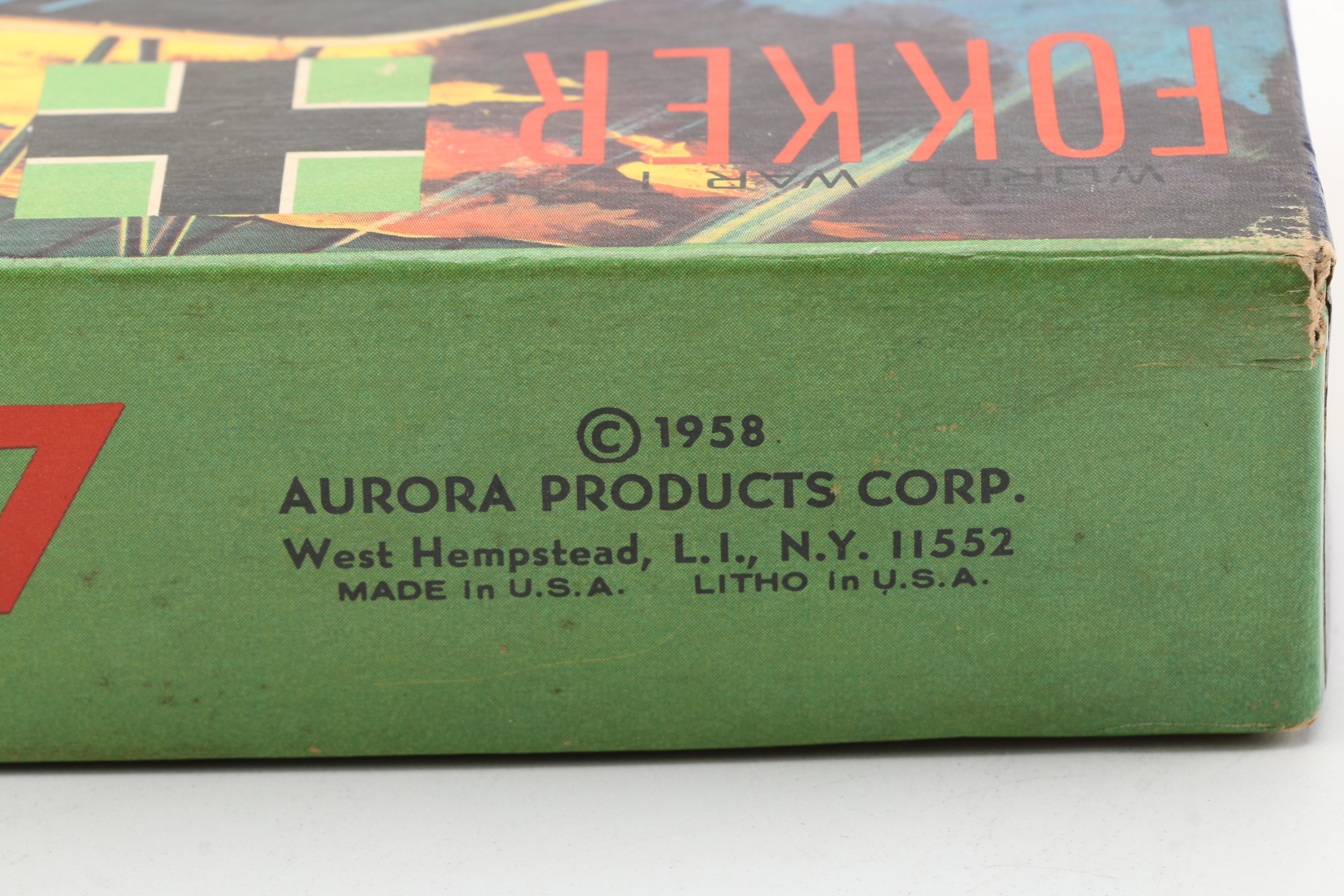 Vintage Aurora World War I Model Plane Kits
