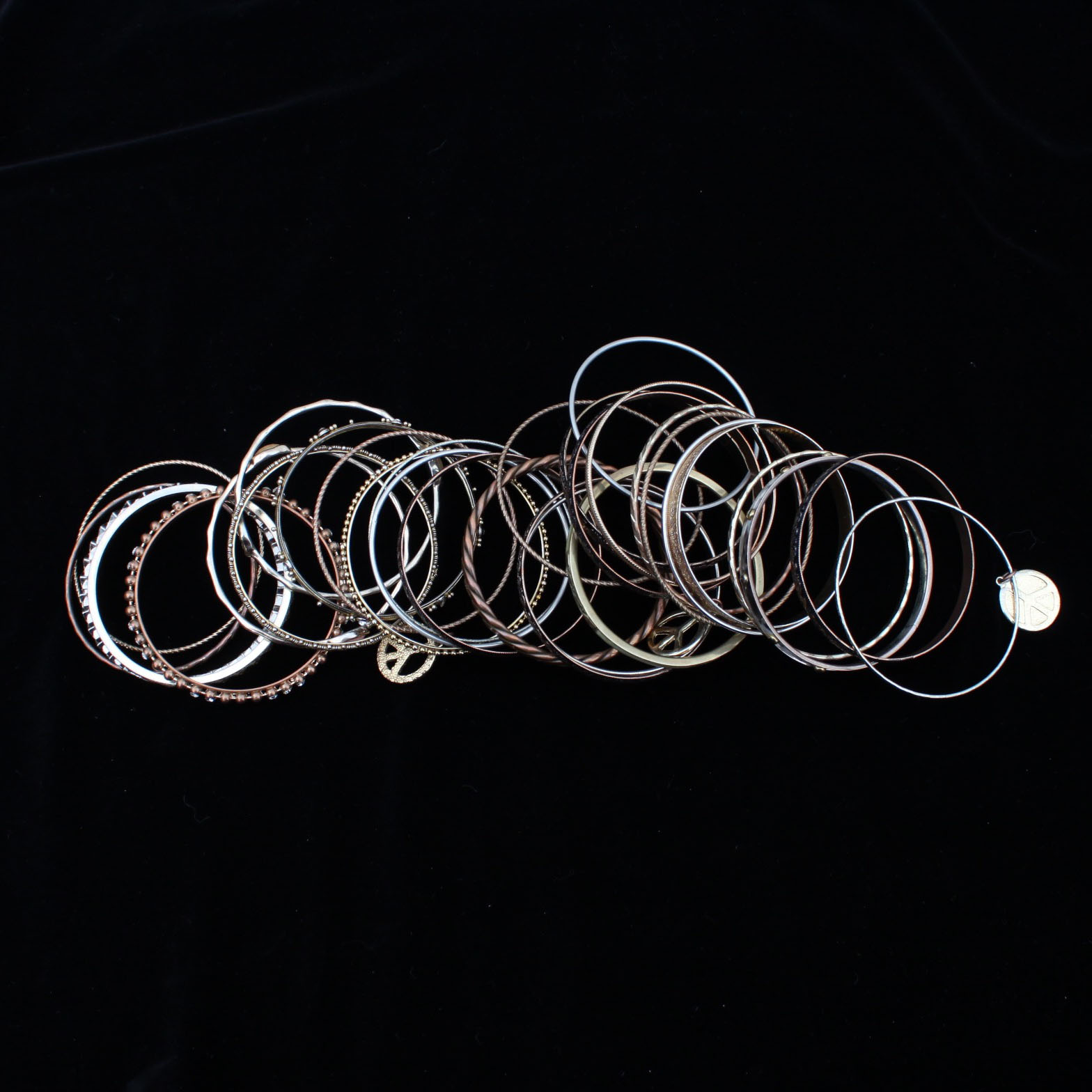 Collection of Fashionable Bangle Bracelets