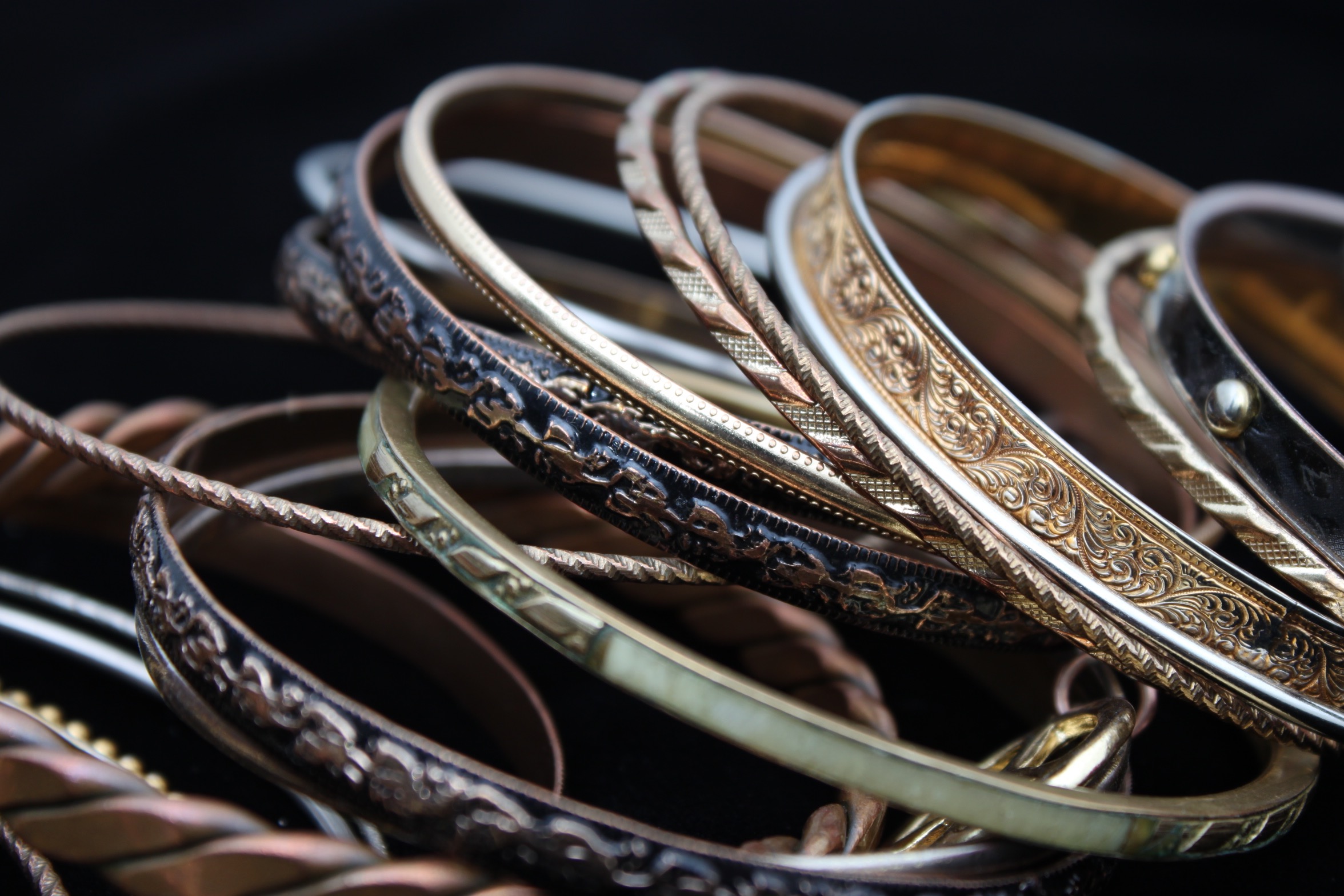 Collection of Fashionable Bangle Bracelets