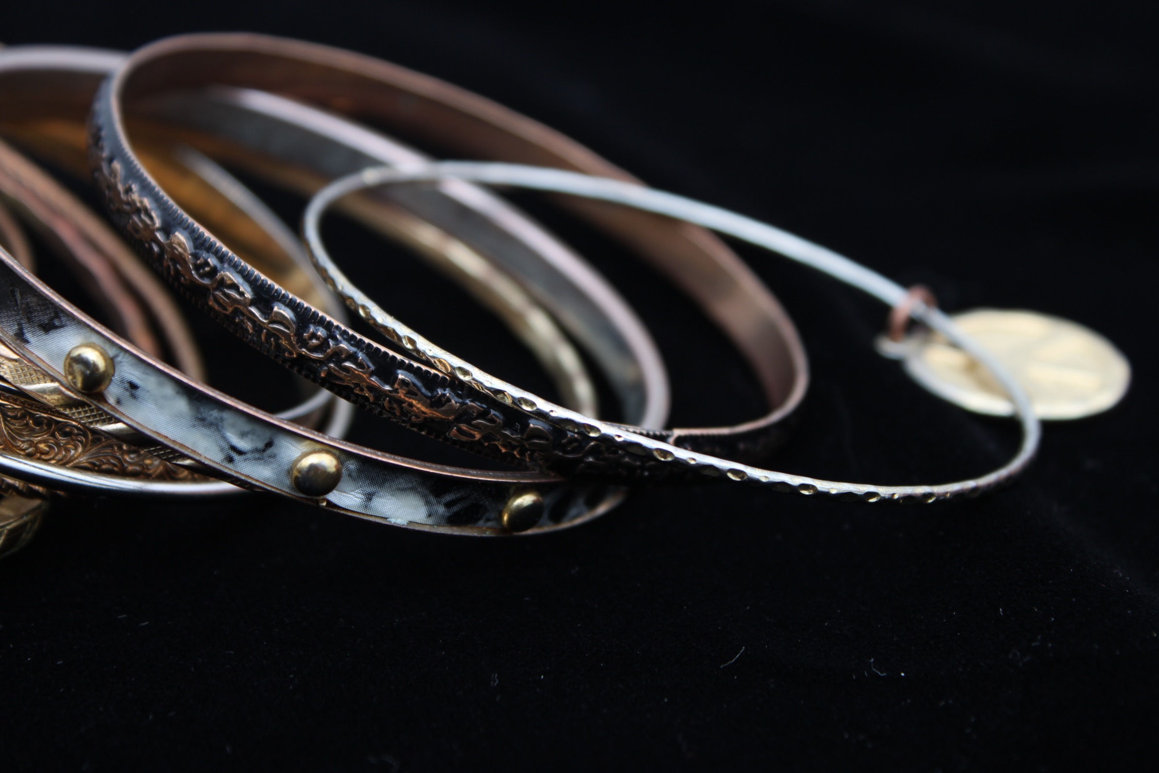 Collection of Fashionable Bangle Bracelets