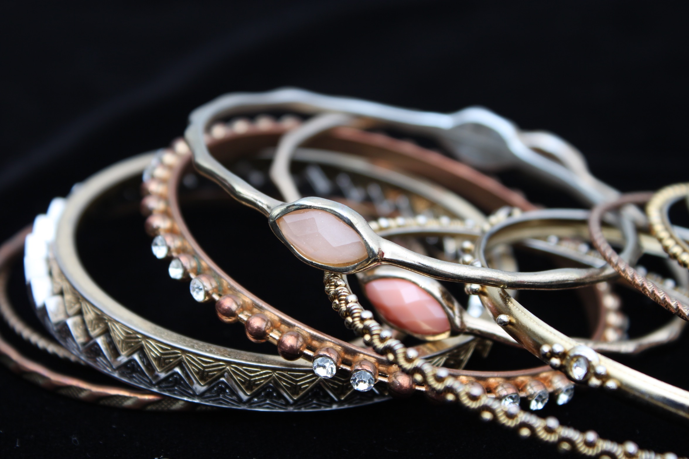 Collection of Fashionable Bangle Bracelets