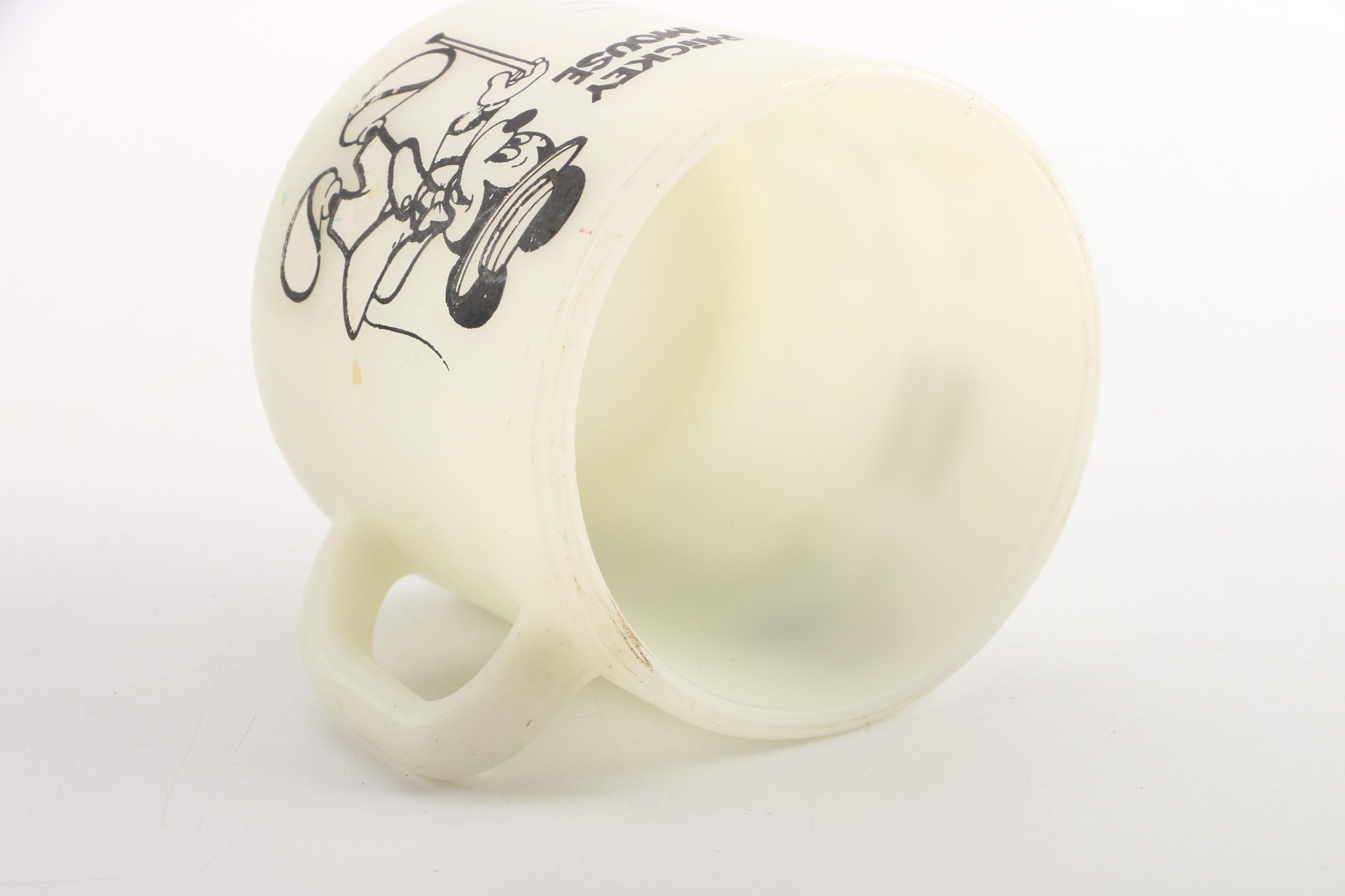 Vintage Comic Character Drinking Mugs Including Mickey and Minnie Mouse