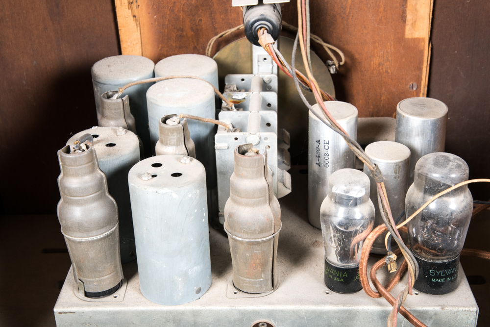 Vintage Jacobean Style Walnut Radio Cabinet