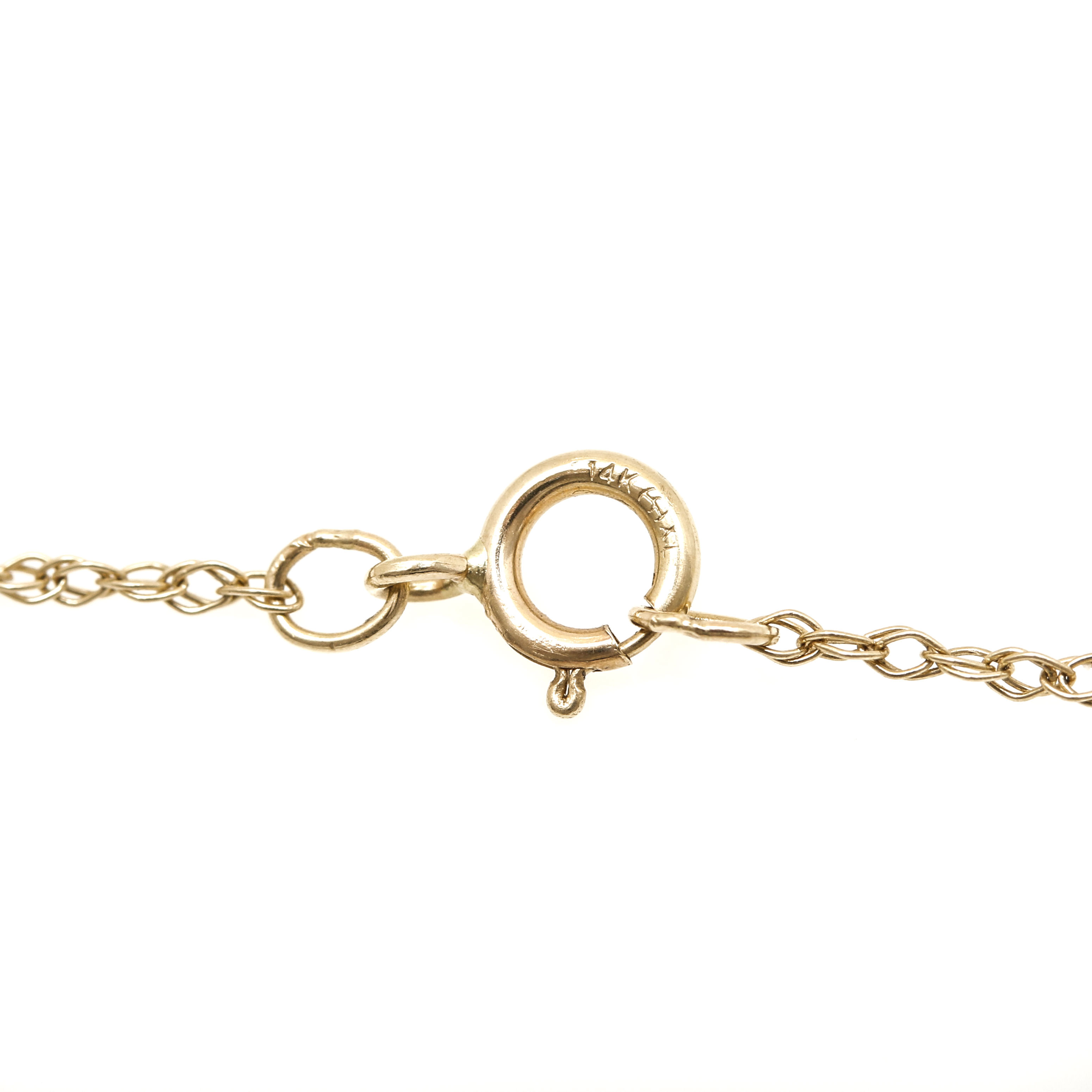 14K Yellow Gold Gemstone and Diamond Chandelier Necklace