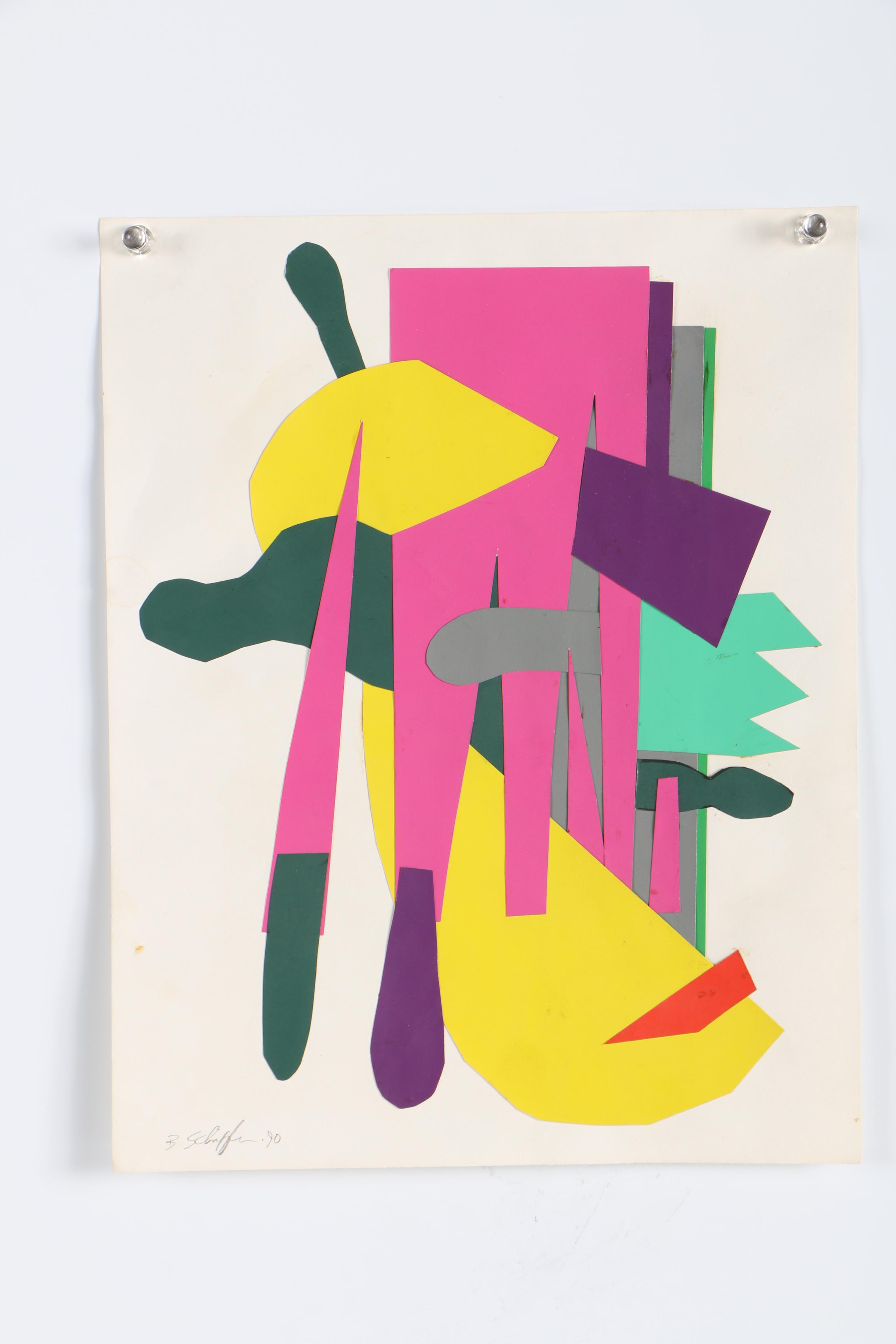 Collection of Bill Schiffer 1980s-90s Cut Paper Collages