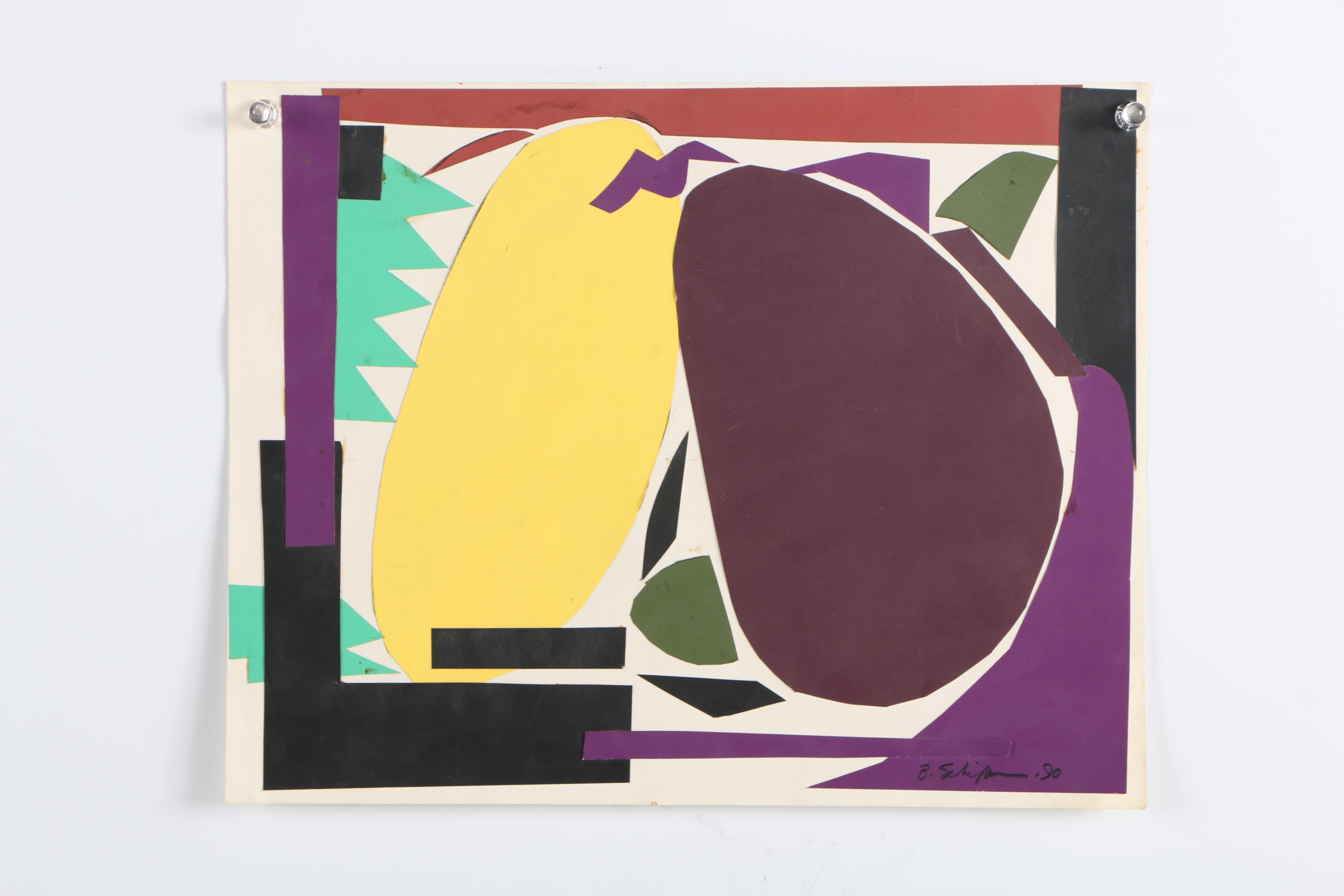 Collection of Bill Schiffer 1980s-90s Cut Paper Collages