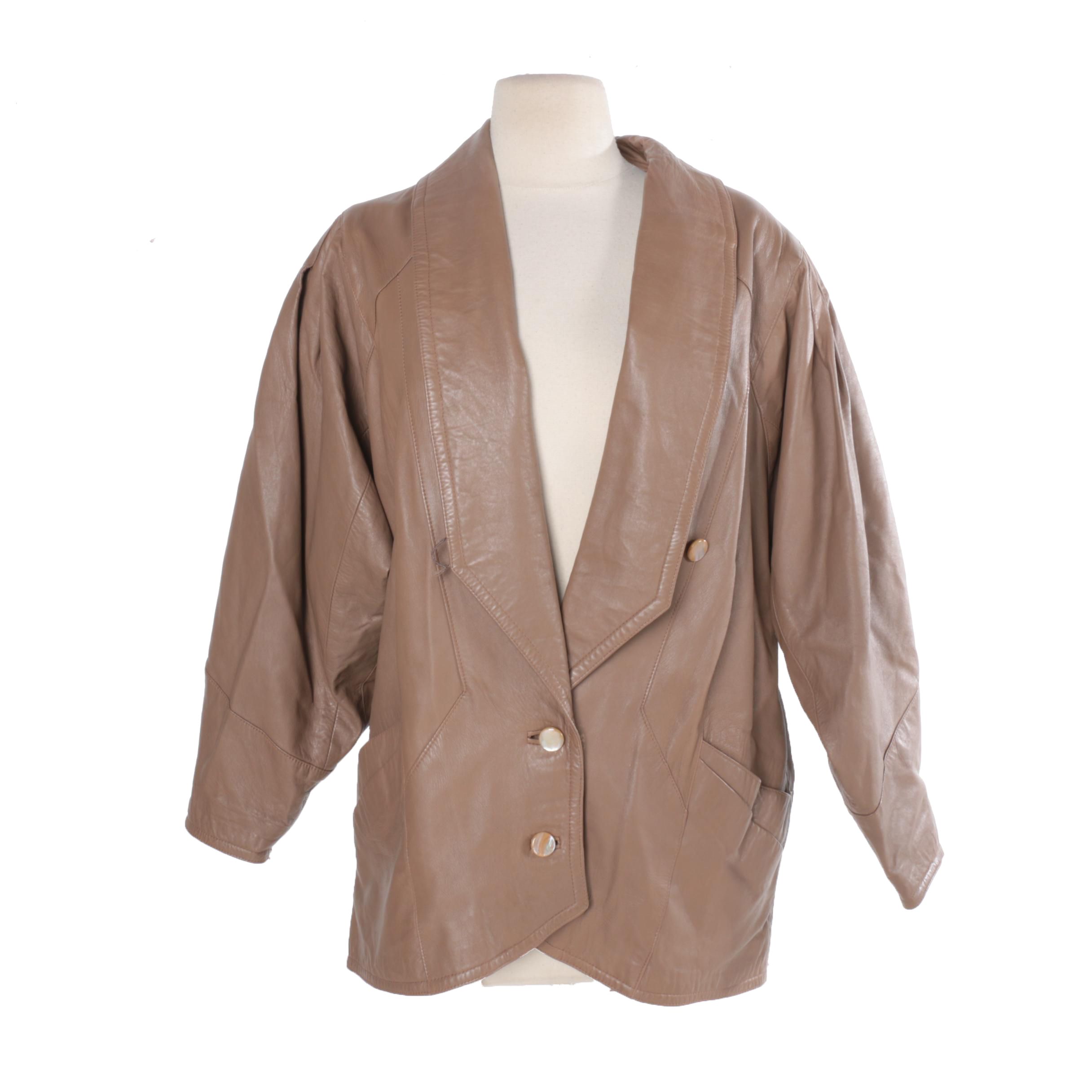 Women's Vintage Brown Leather Jacket
