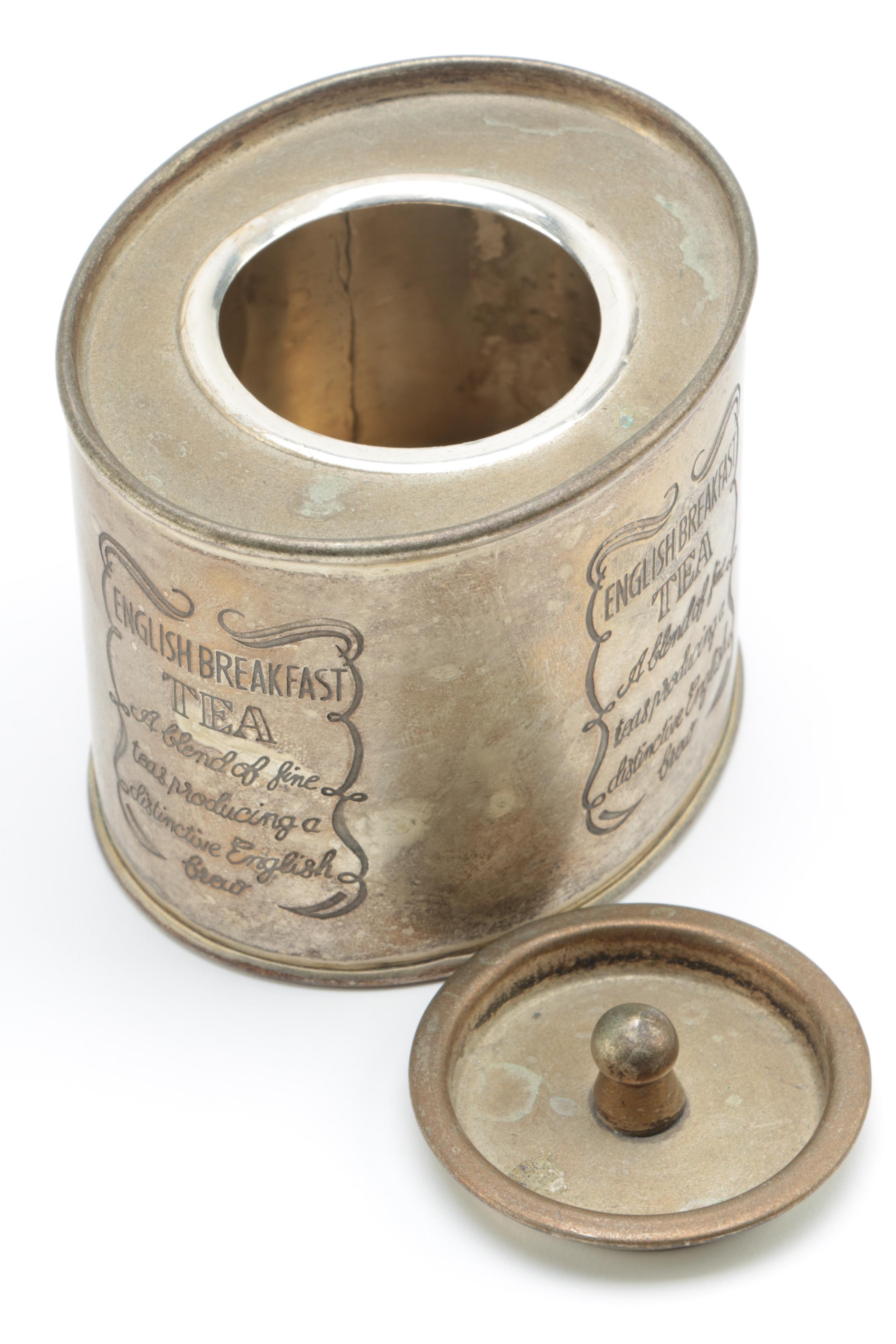 Silver Plate English Breakfast Tea Canister