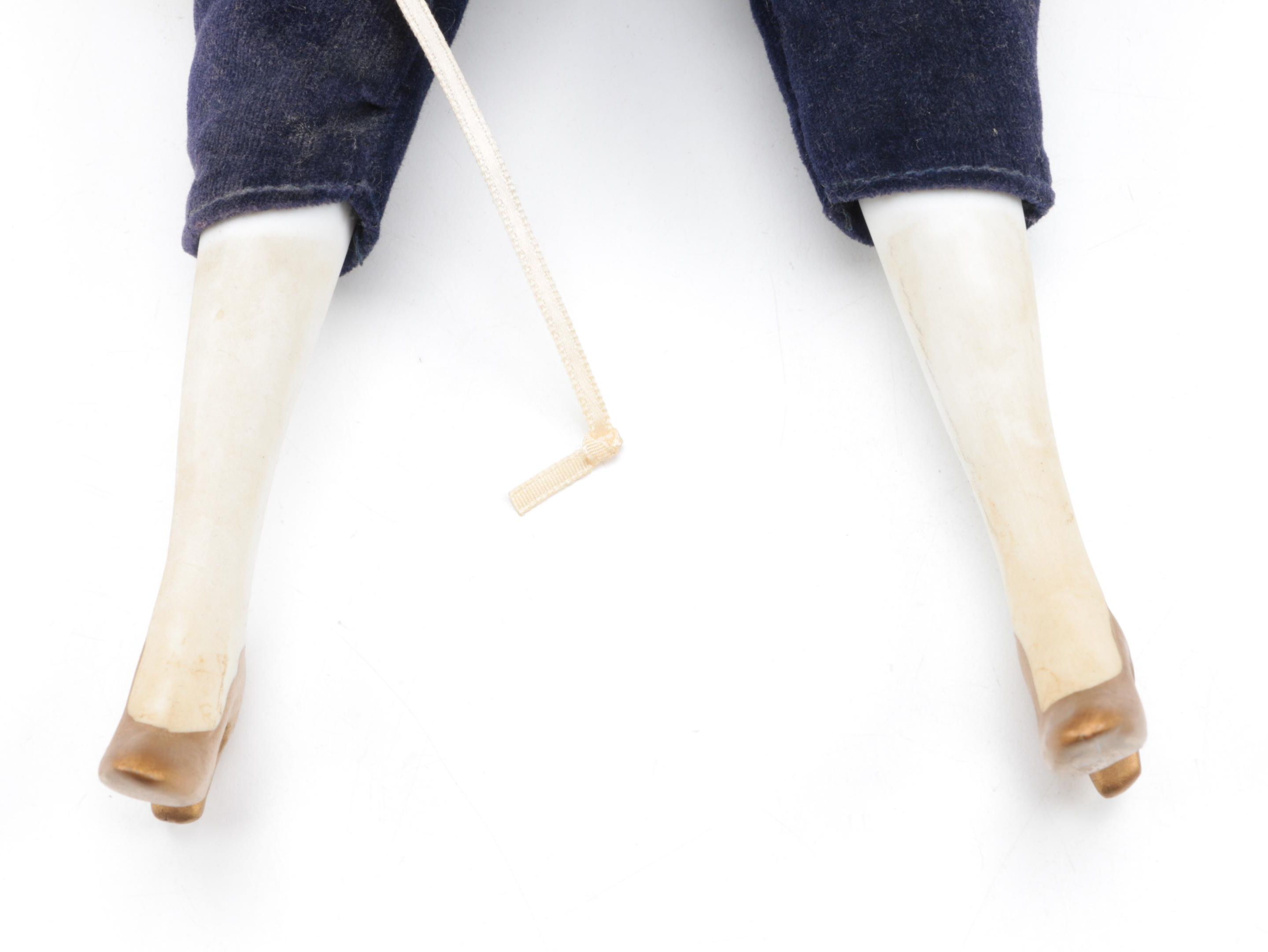 Vintage Musical Pierrot Mime Porcelain Doll