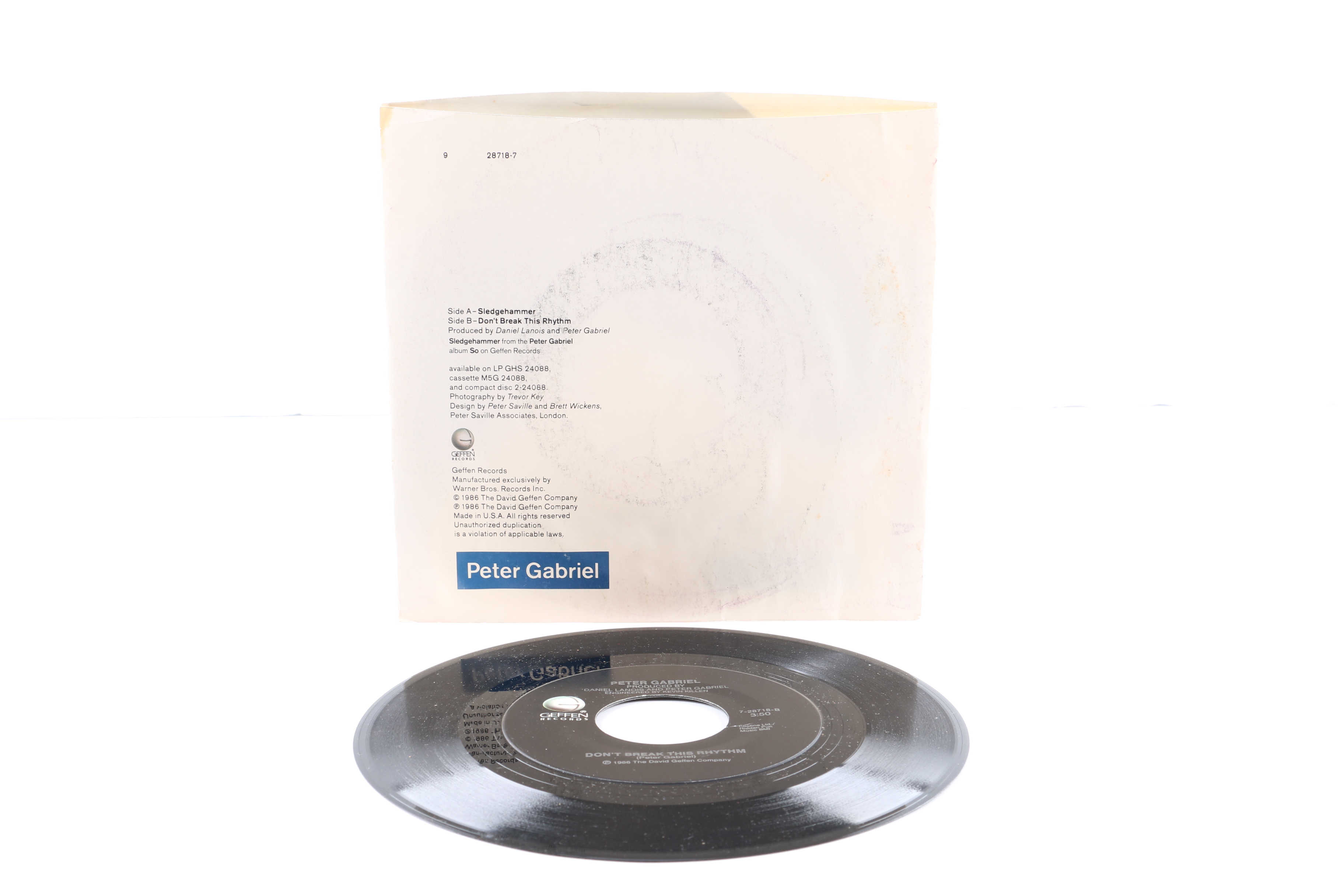 Peter Gabriel 12" Single and 45 rpm Records Including "Biko" and "Sledgehammer"