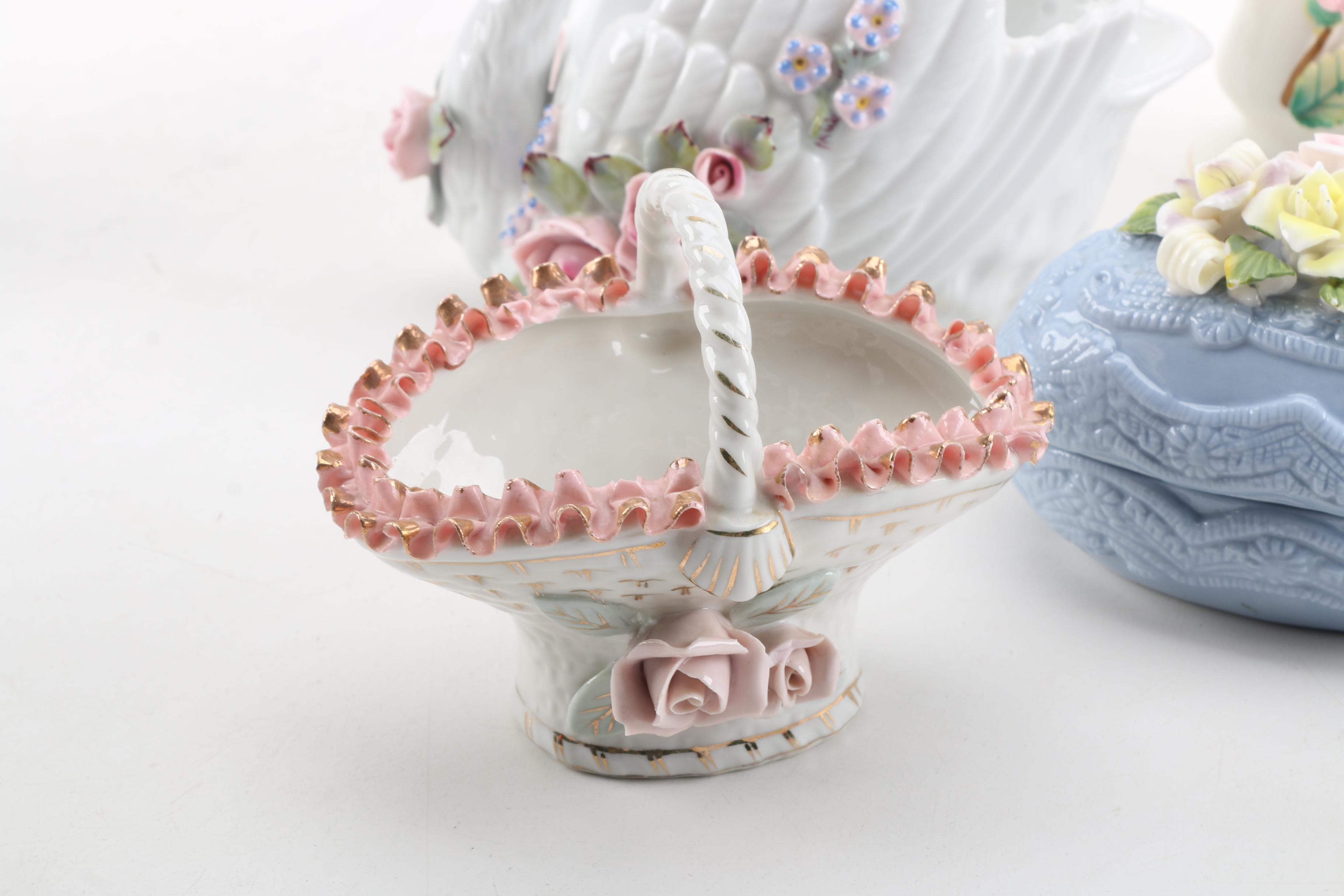Hand Painted Porcelain Figurines Featuring Ucagco Japan