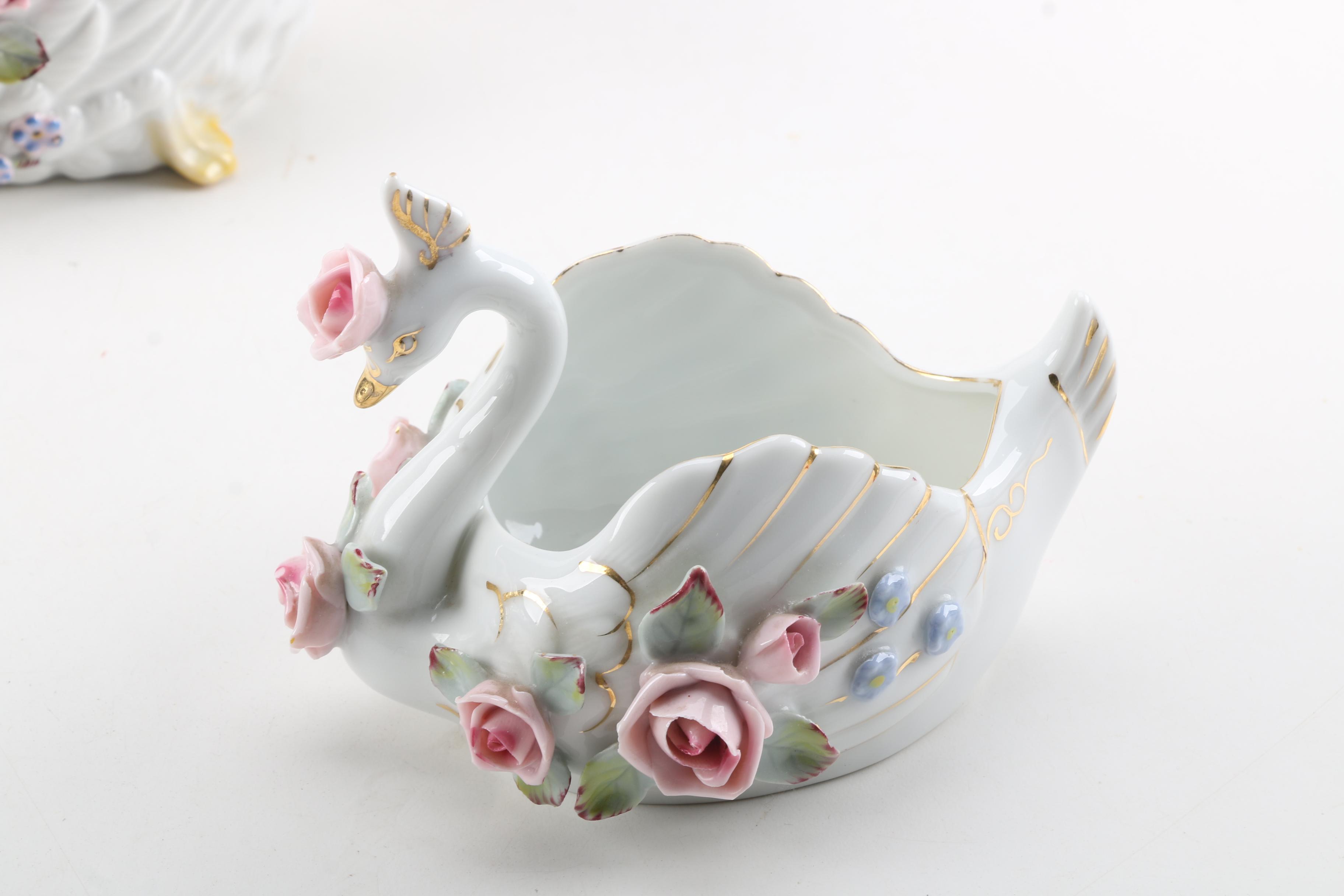 Hand Painted Porcelain Figurines Featuring Ucagco Japan
