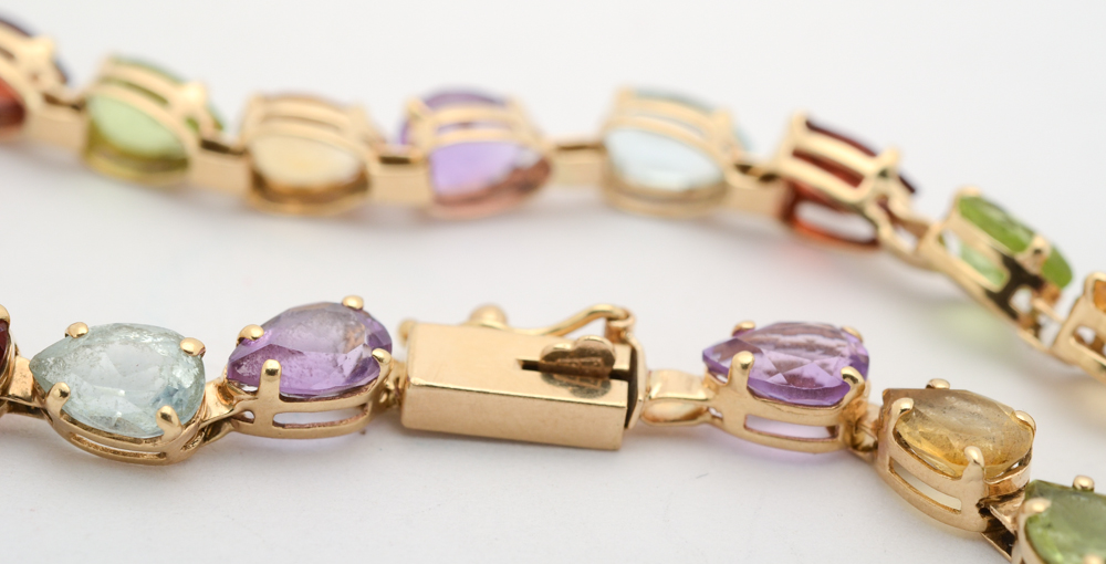14K Yellow Gold Multi-Gemstone Bracelet